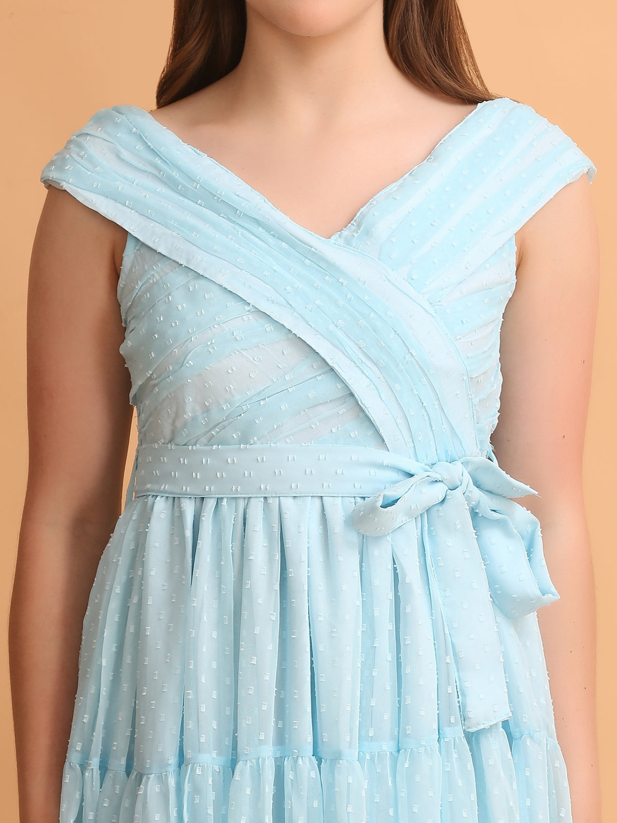 Debbie Sky Blue Flared Maxi Dress