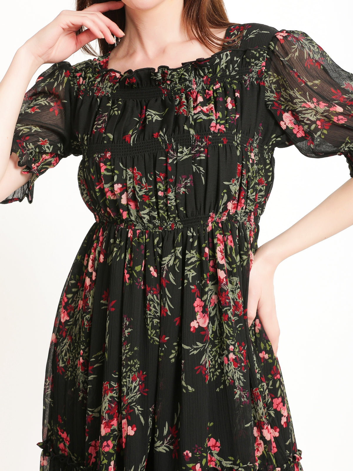Matilda Black Floral Maxi Dress