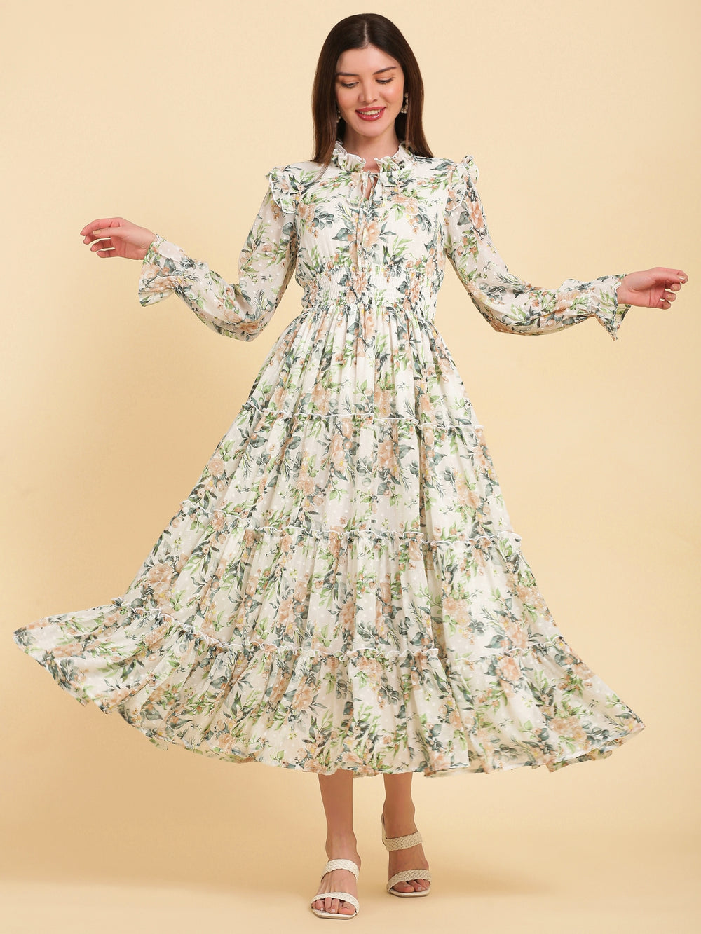 Margaret | Plaid Long-Sleeve Maxi Dress main image 1