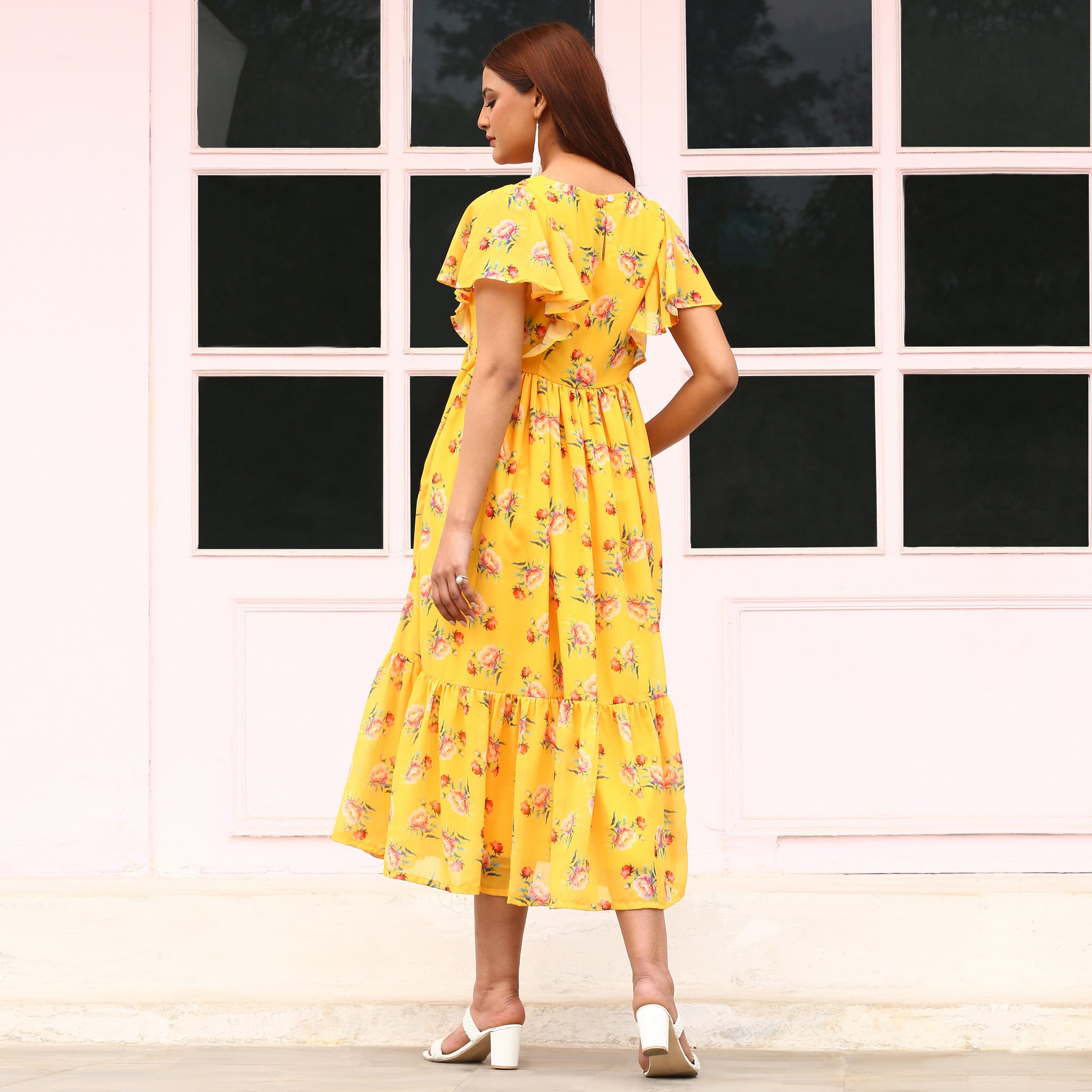 Ania Yellow Floral Maxi Dress