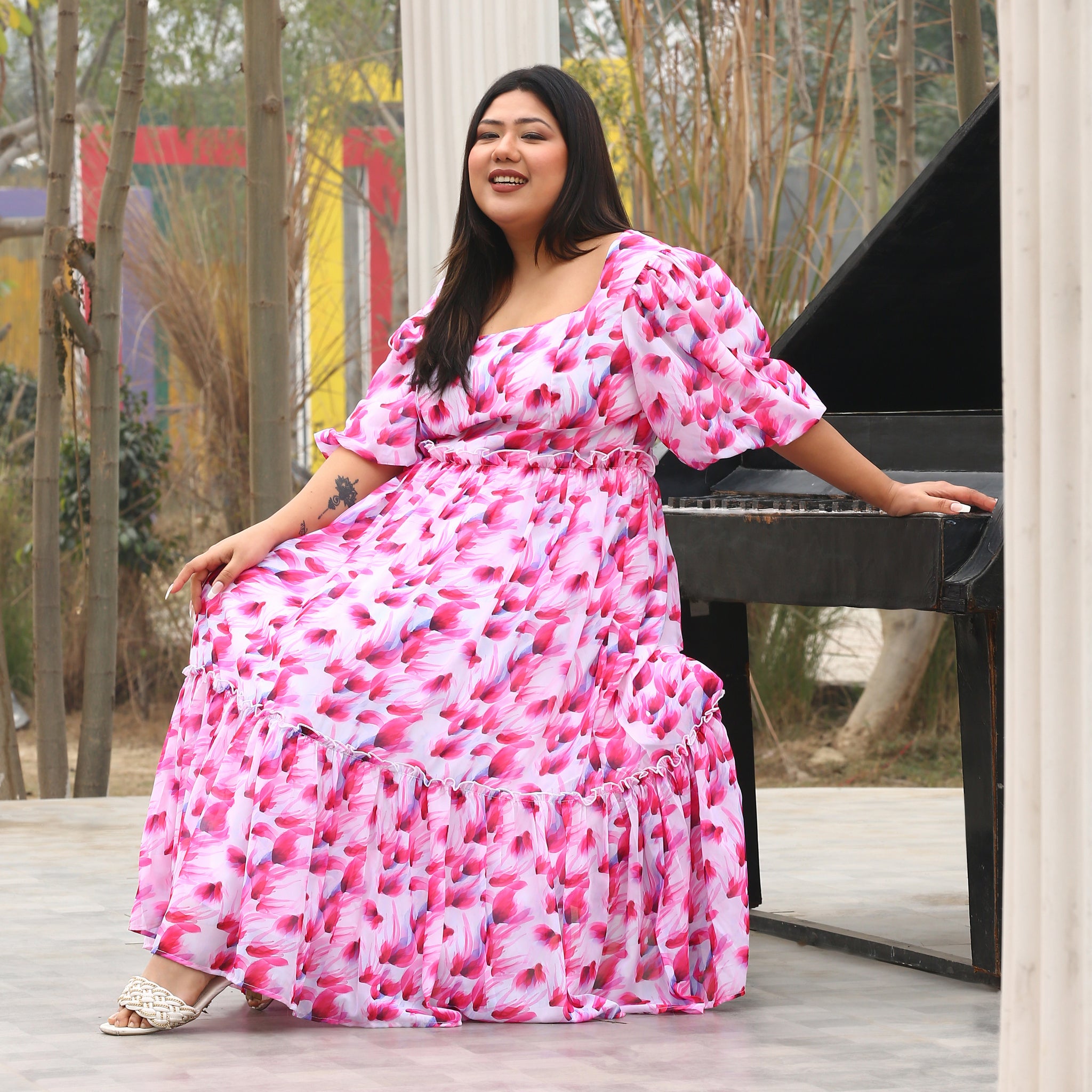 Marilee Curve Multicolor Floral Maxi Dress
