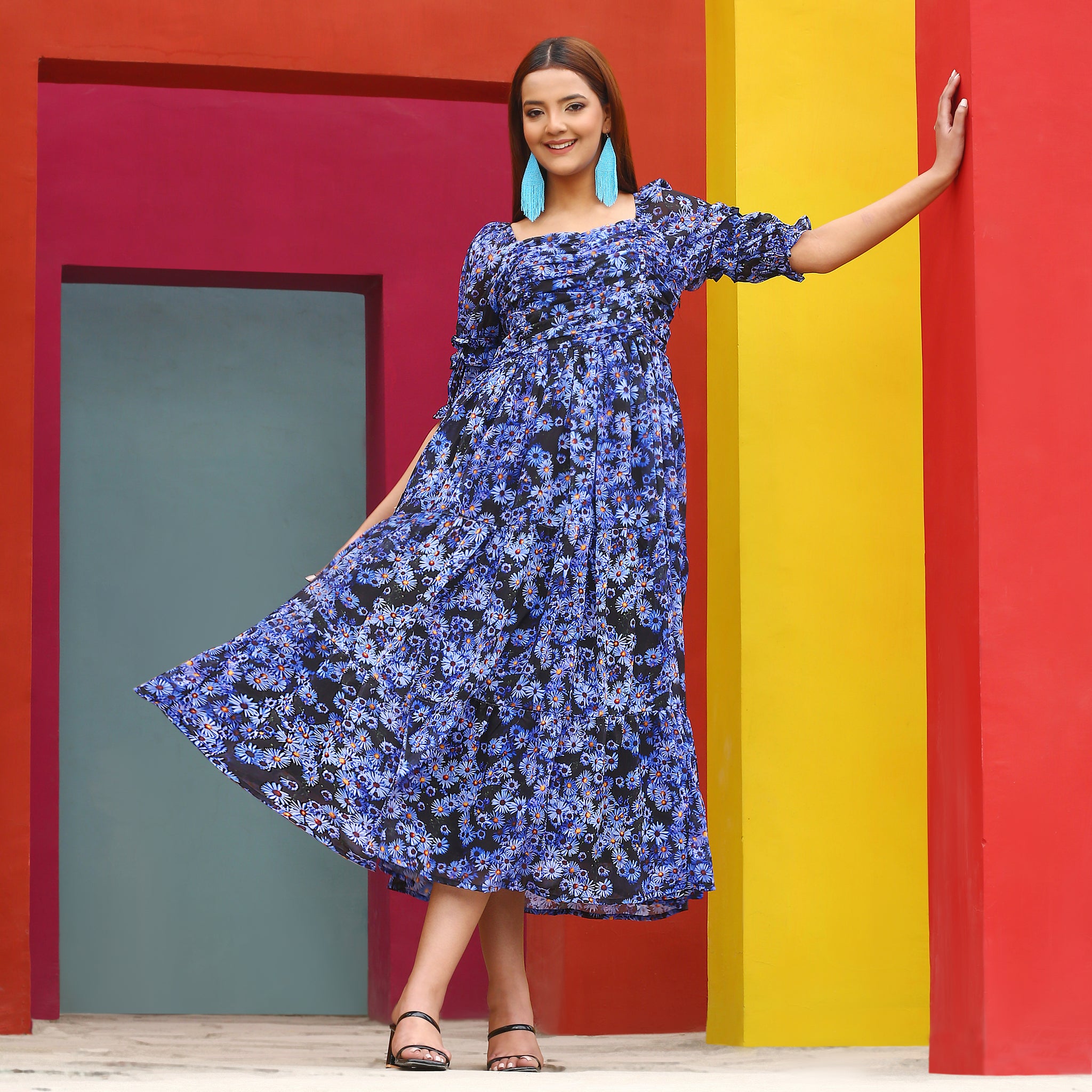 Vanka Multicolor Floral Maxi Dress