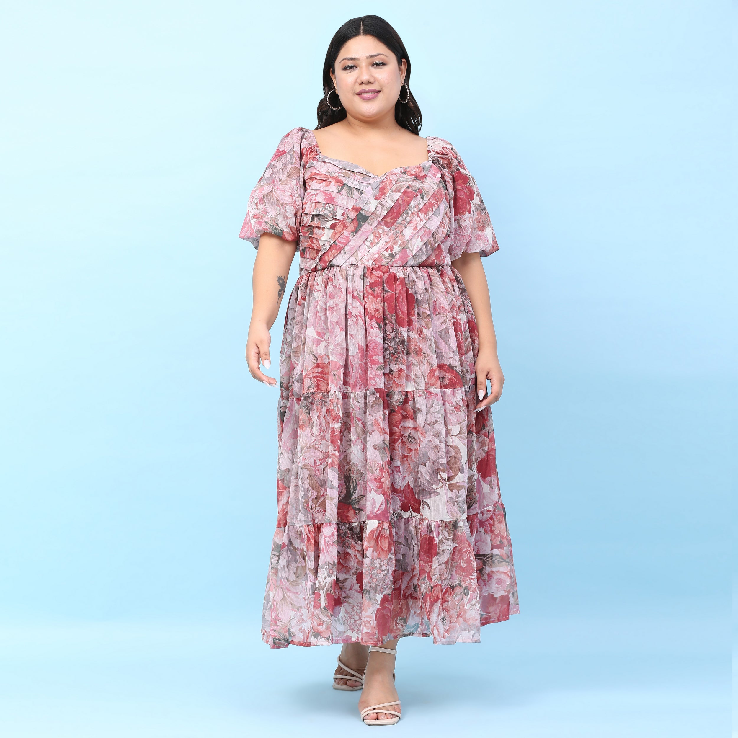 Yara Curve Multicolor Floral Maxi Dress