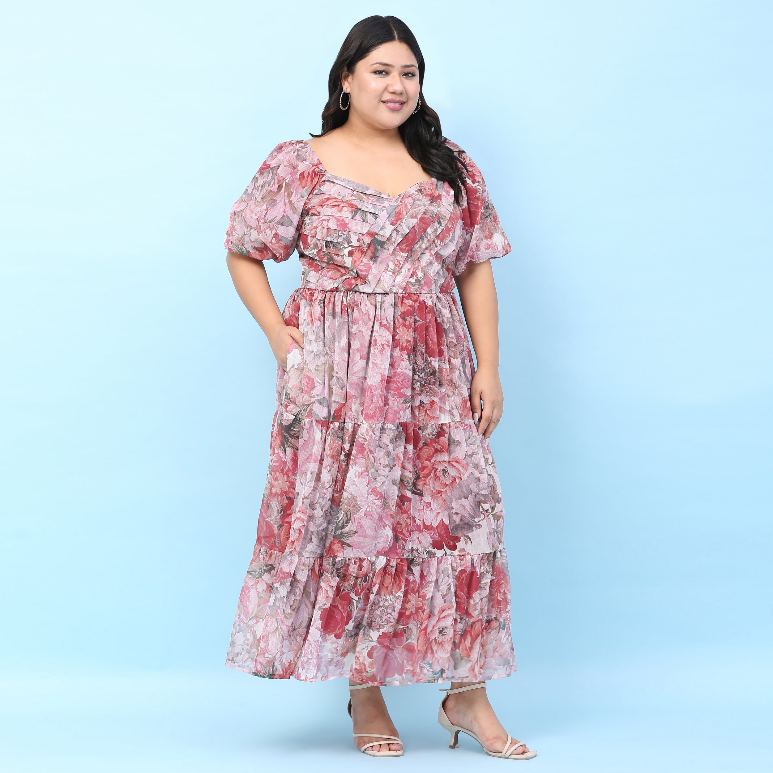 Yara Curve Multicolor Floral Maxi Dress