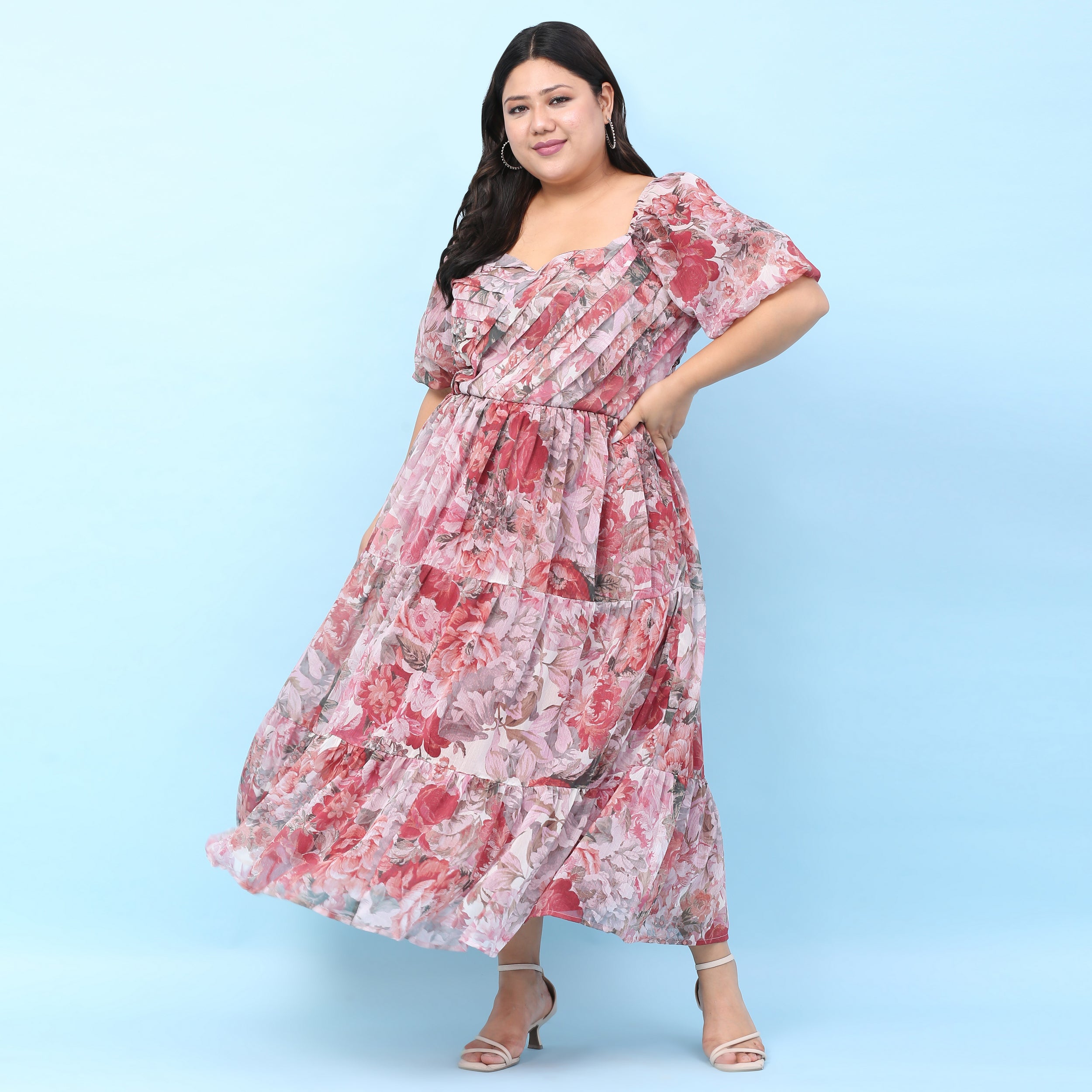 Yara Curve Multicolor Floral Maxi Dress