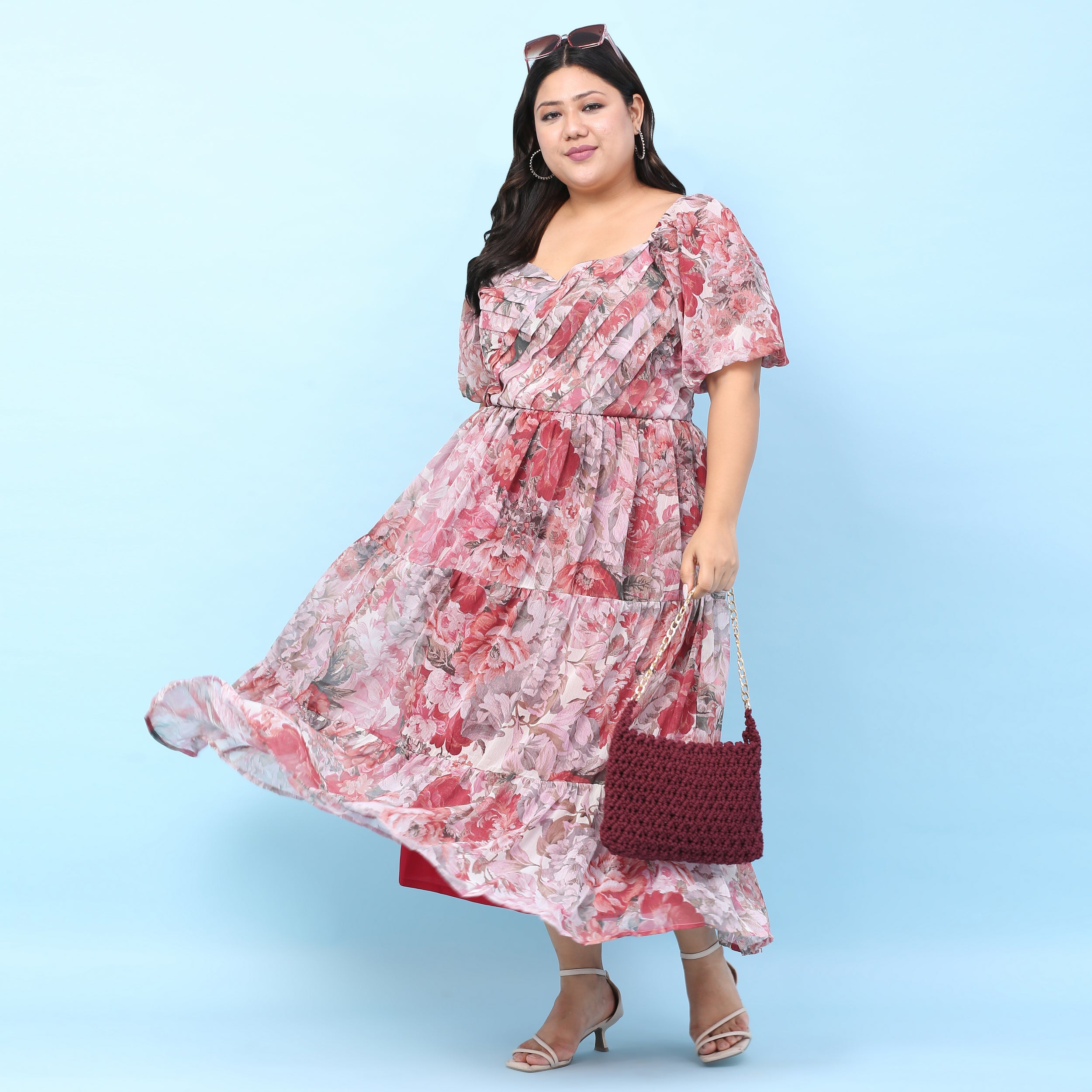 Yara Curve Multicolor Floral Maxi Dress