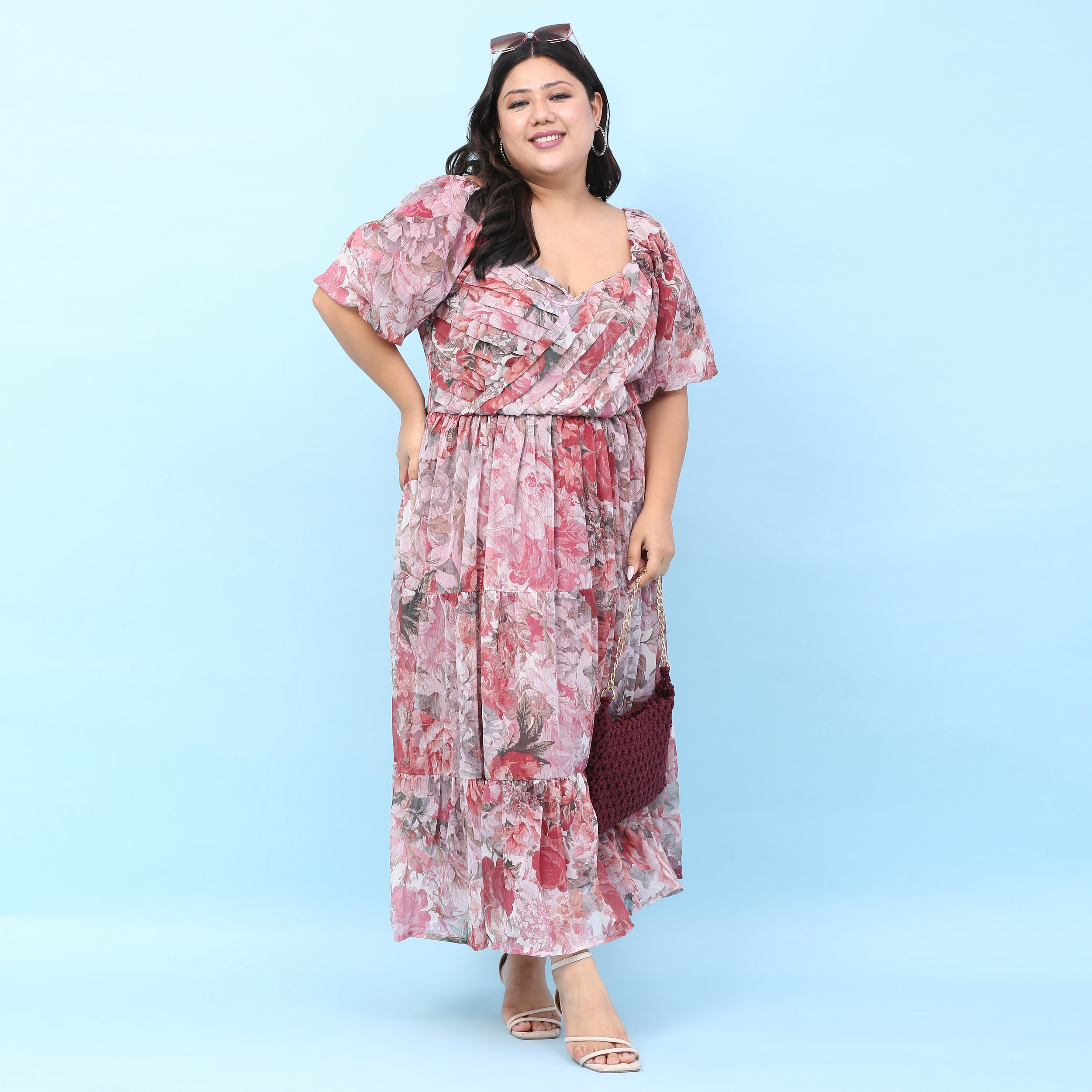 Yara Curve Multicolor Floral Maxi Dress