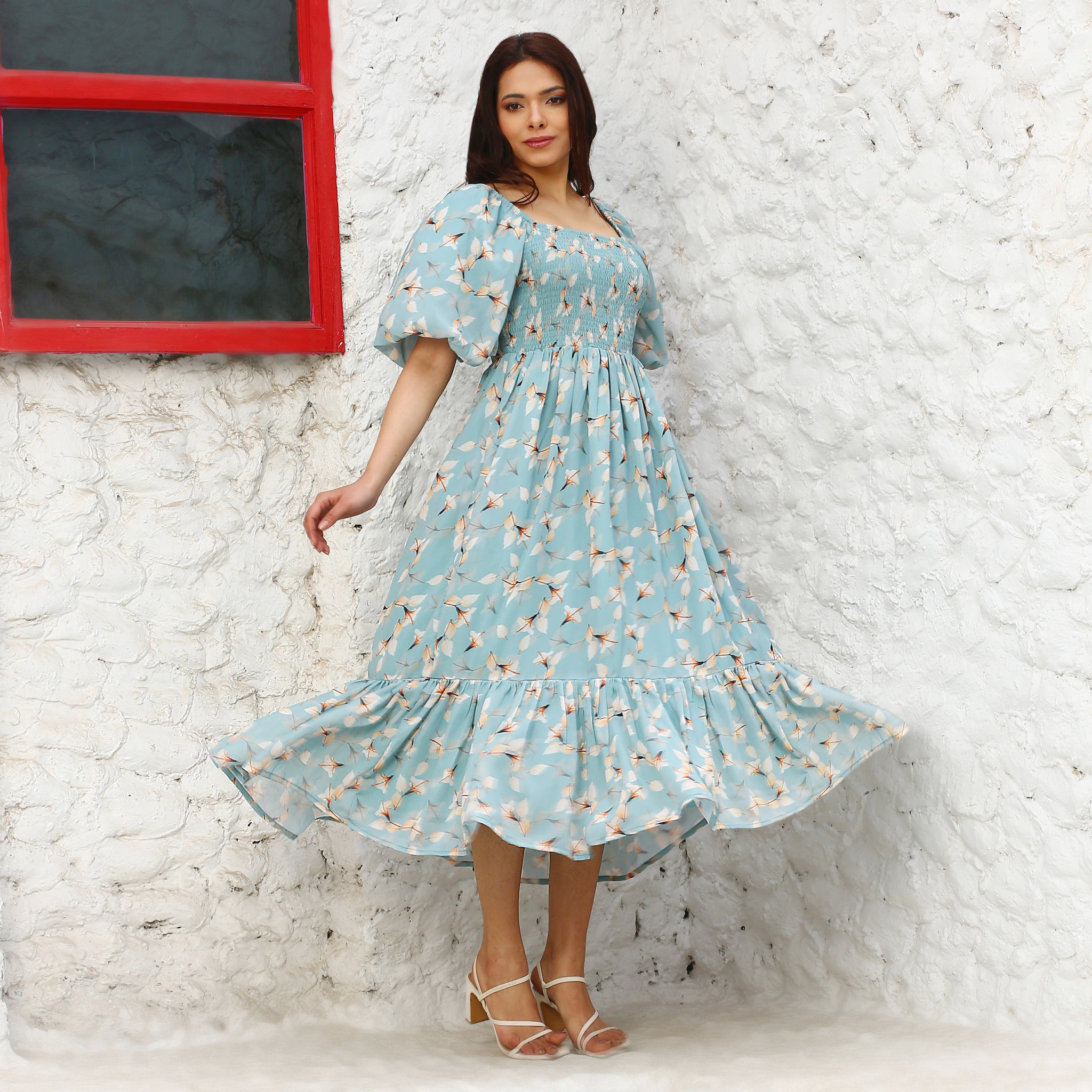 Pavlina Smocked Floral Maxi Dress