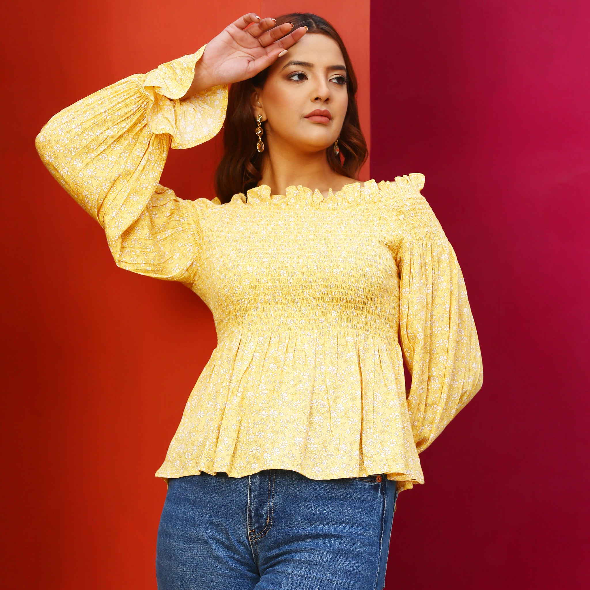 Laurica Ditsy Floral Off-Shoulder Top
