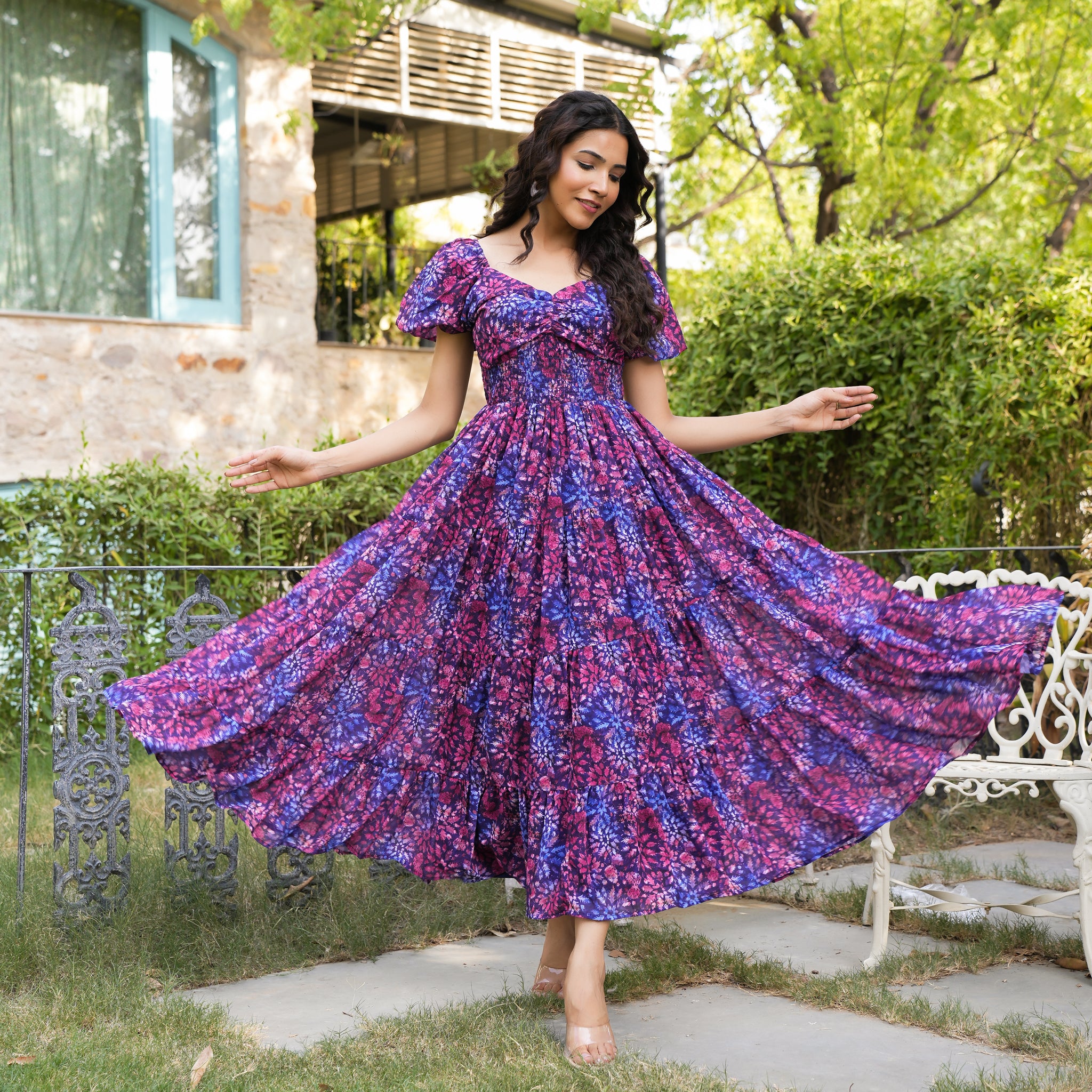 Jones Multicolor Flared Maxi Dress