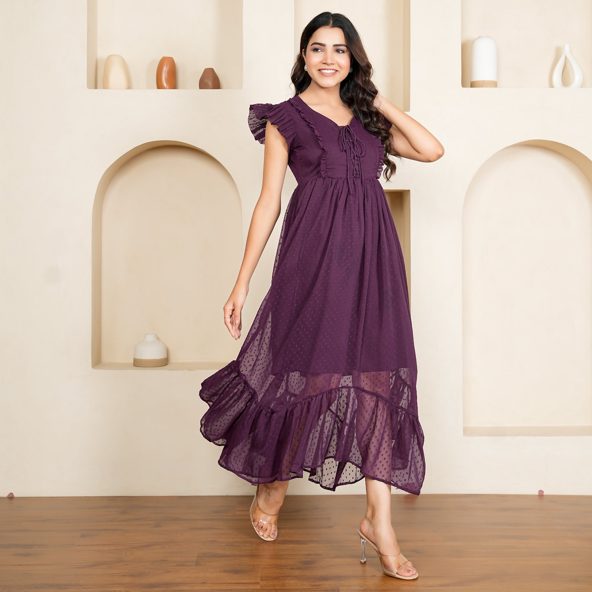 Grace Plum Nursing Maxi Dress