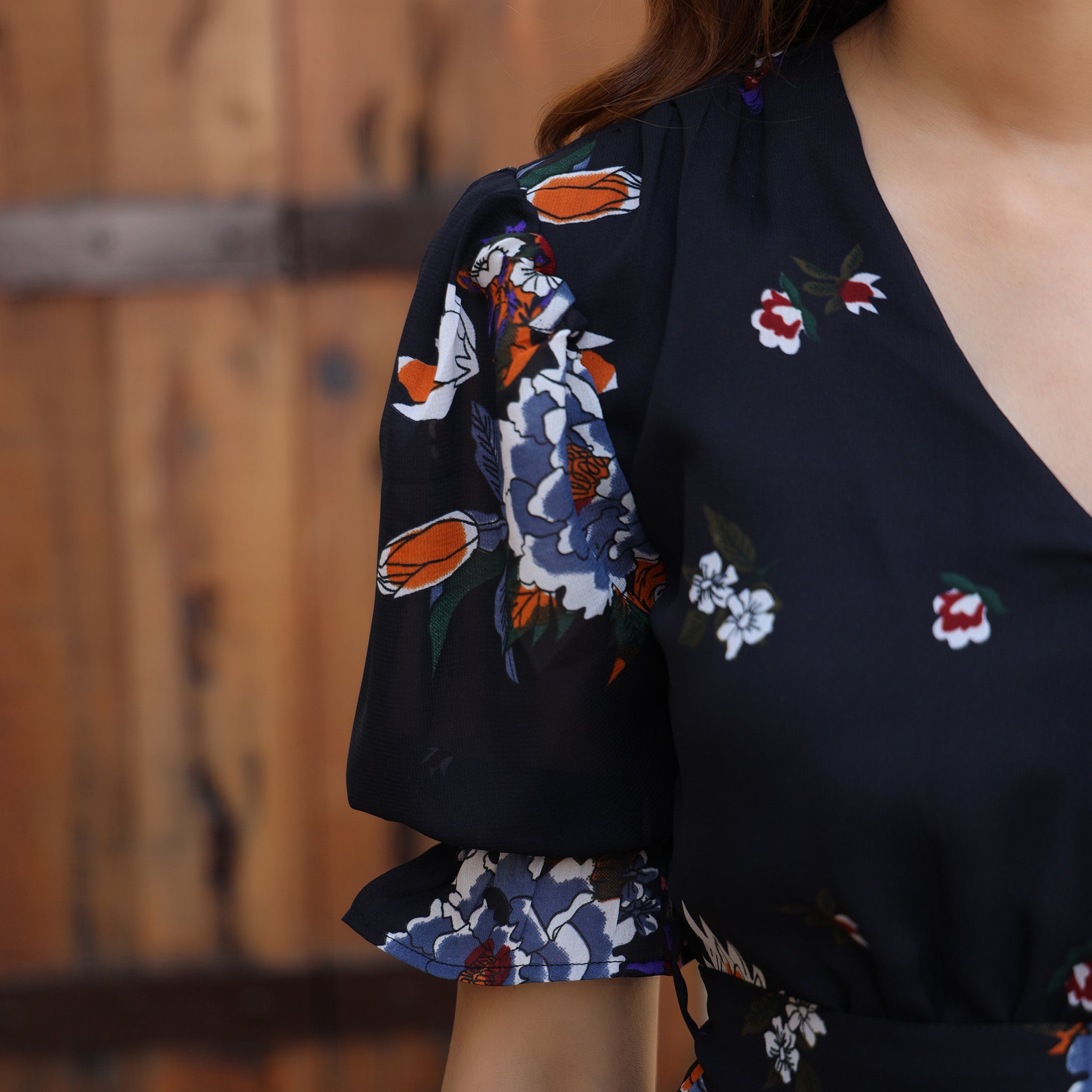 Aurora Navy Floral Maxi Dress