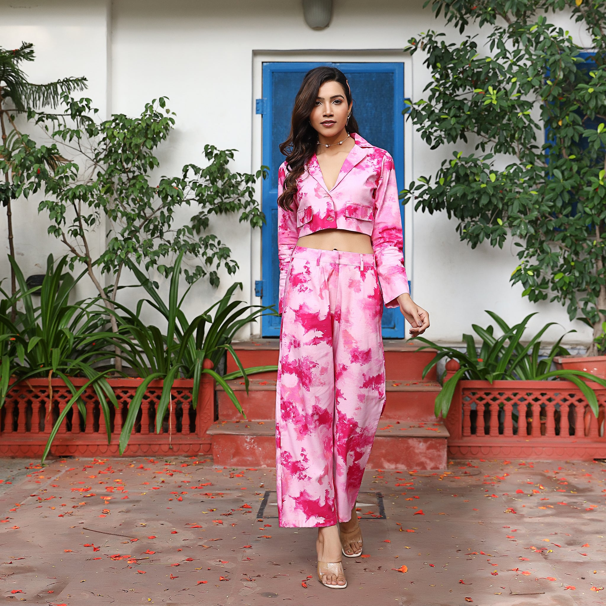 Jennifer Pink Cotton Co-ord Set