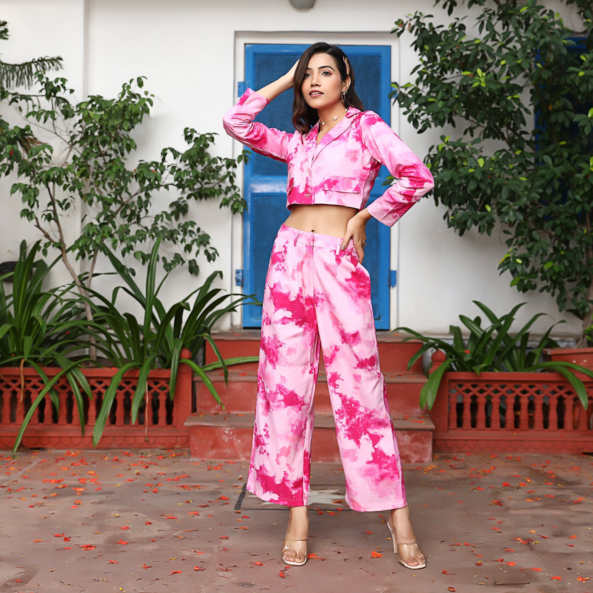 Jennifer Pink Cotton Co-ord Set