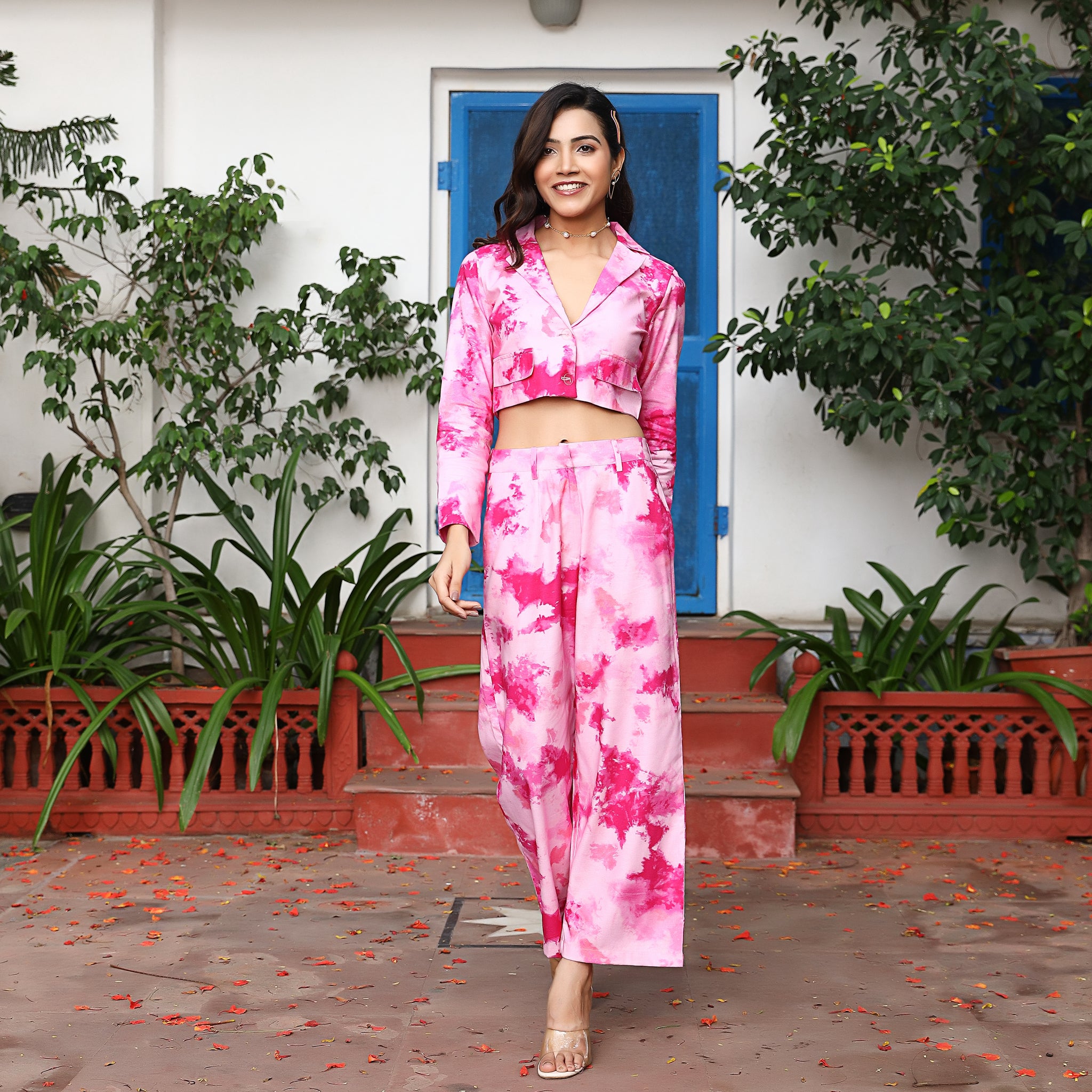 Jennifer Pink Cotton Co-ord Set