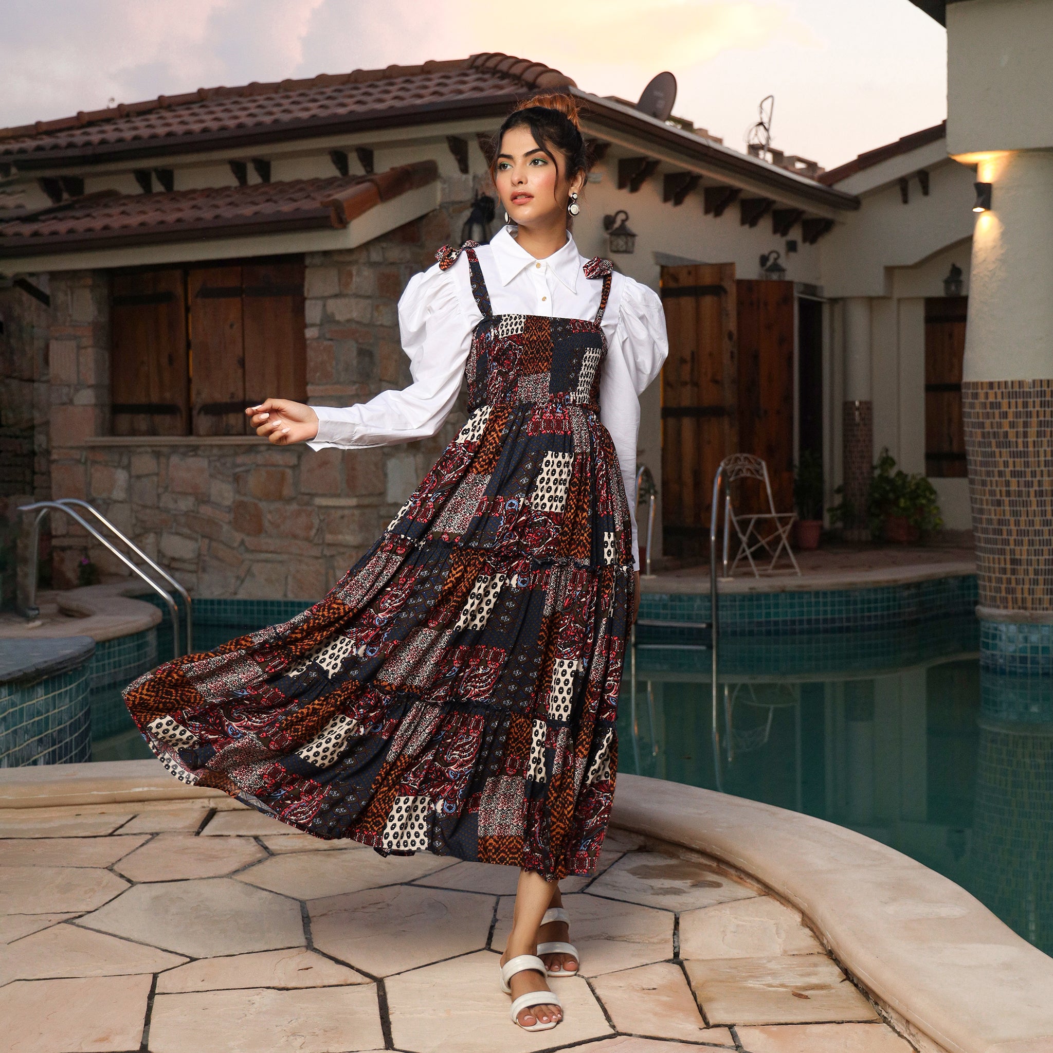 Alitza Multicolor Pinafore Dress