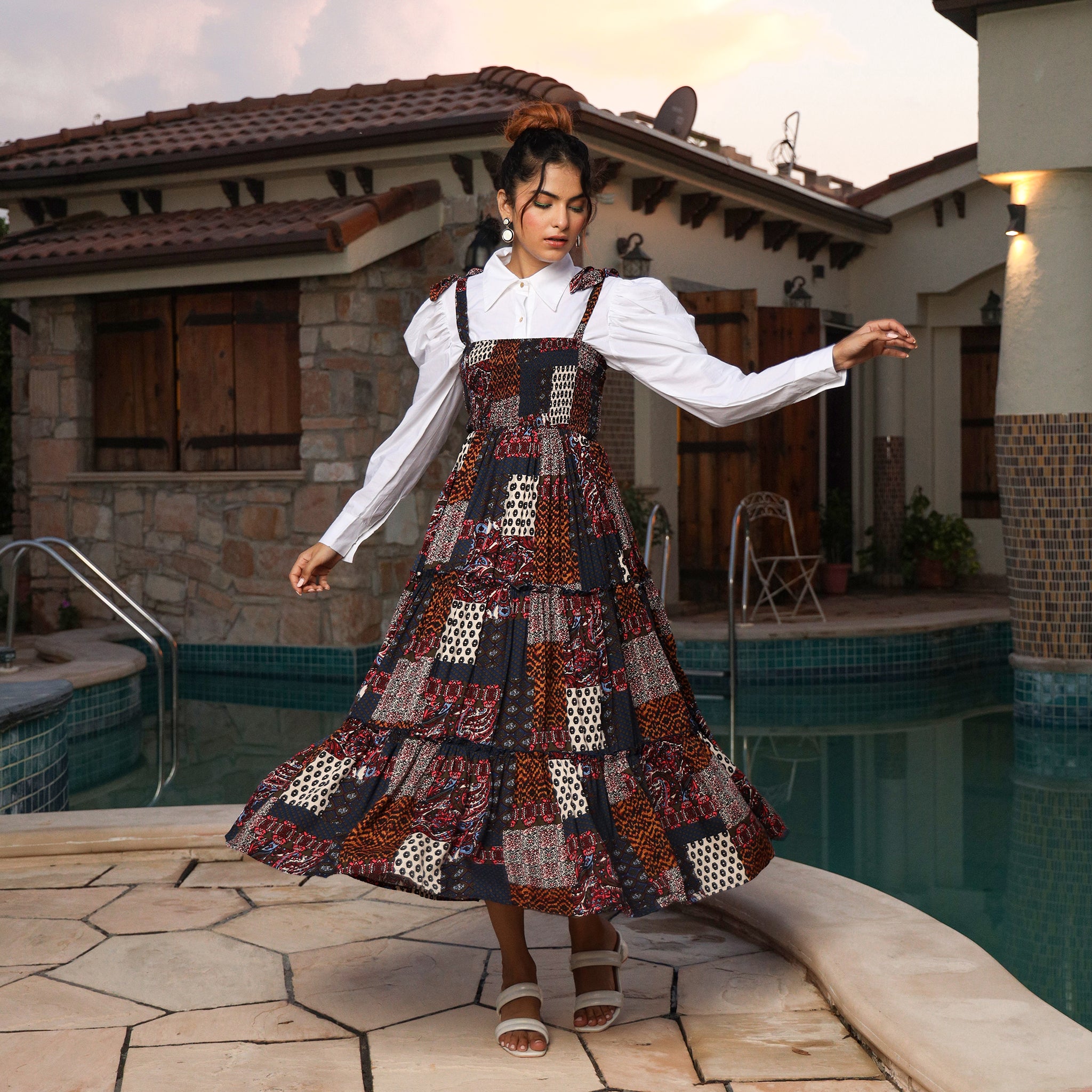 Alitza Multicolor Pinafore Dress