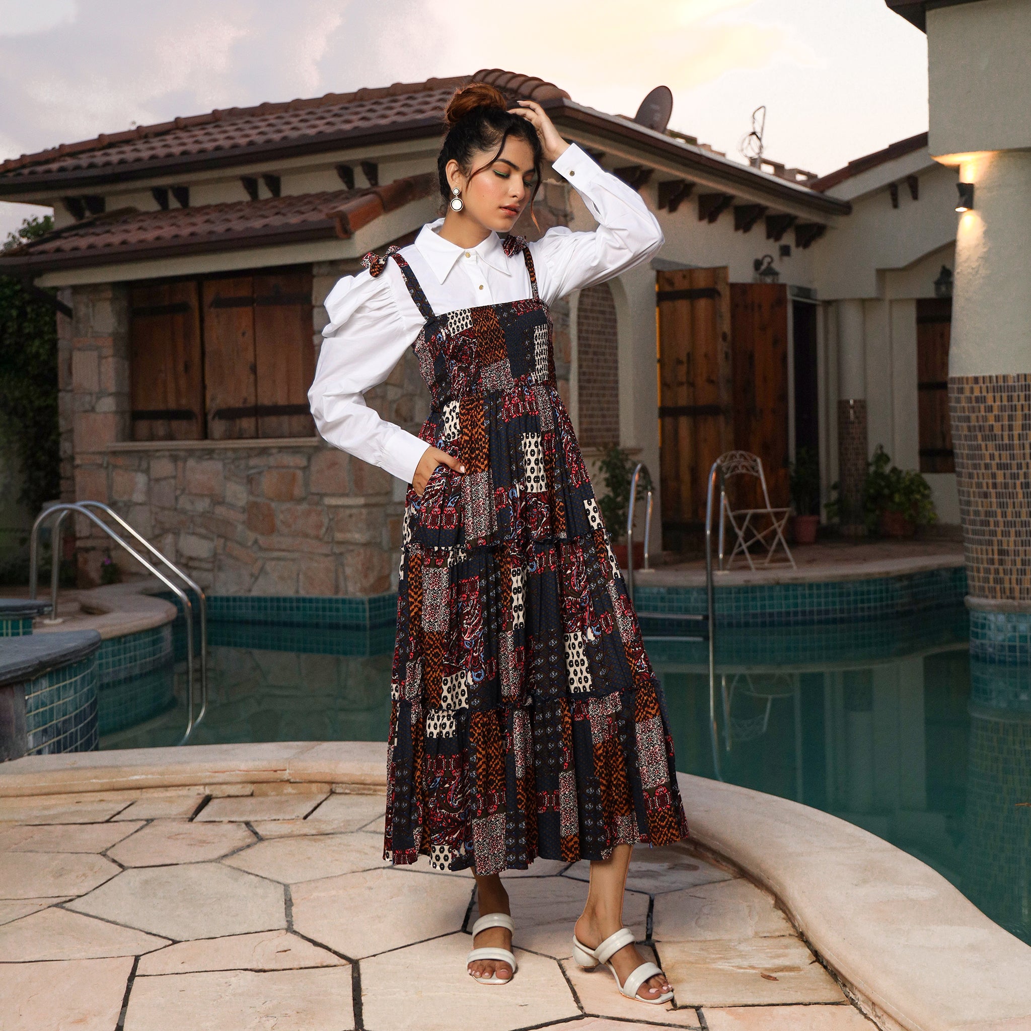 Alitza Multicolor Pinafore Dress