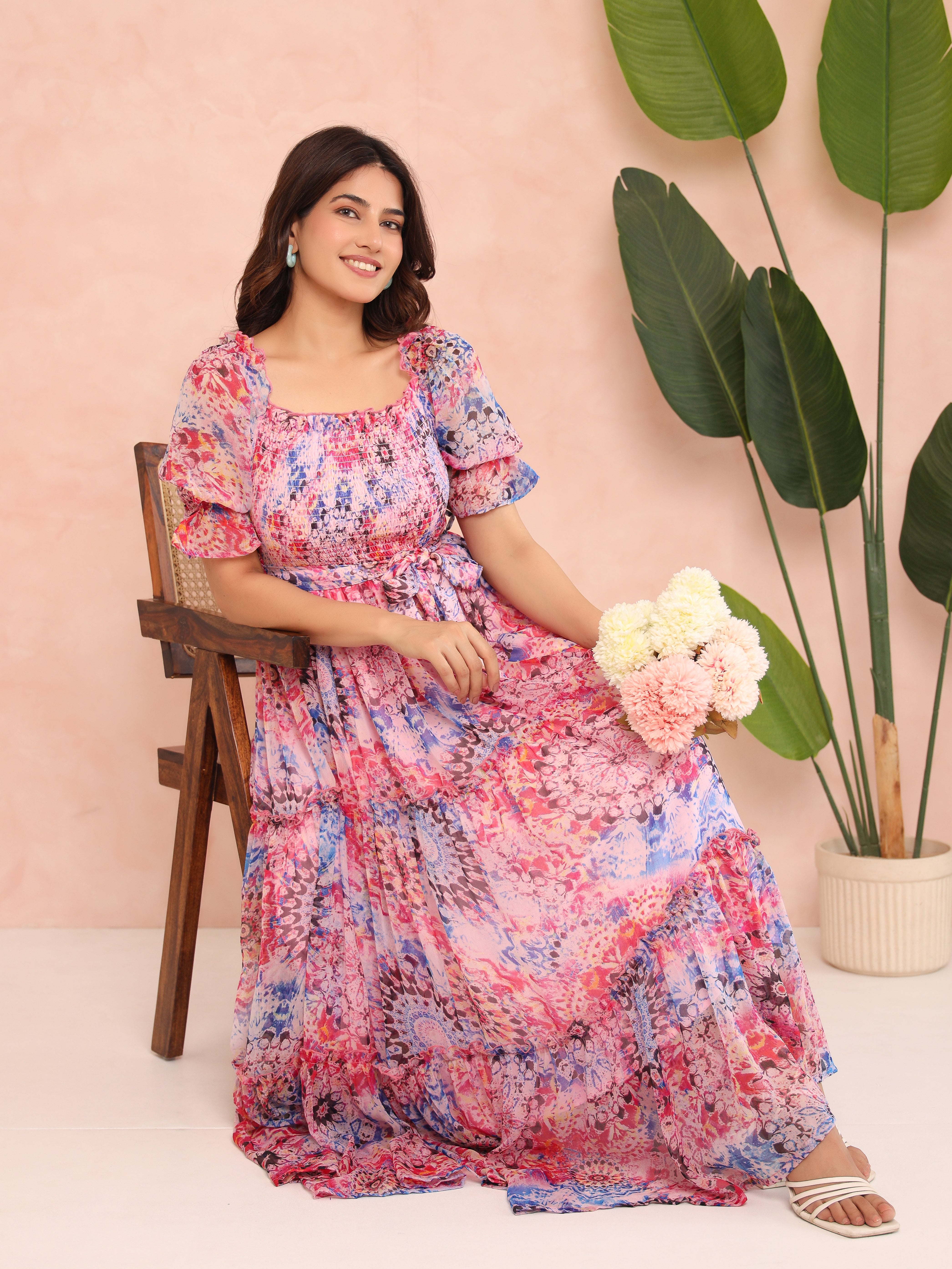 Juliet Multicolor Mandala Maxi Dress