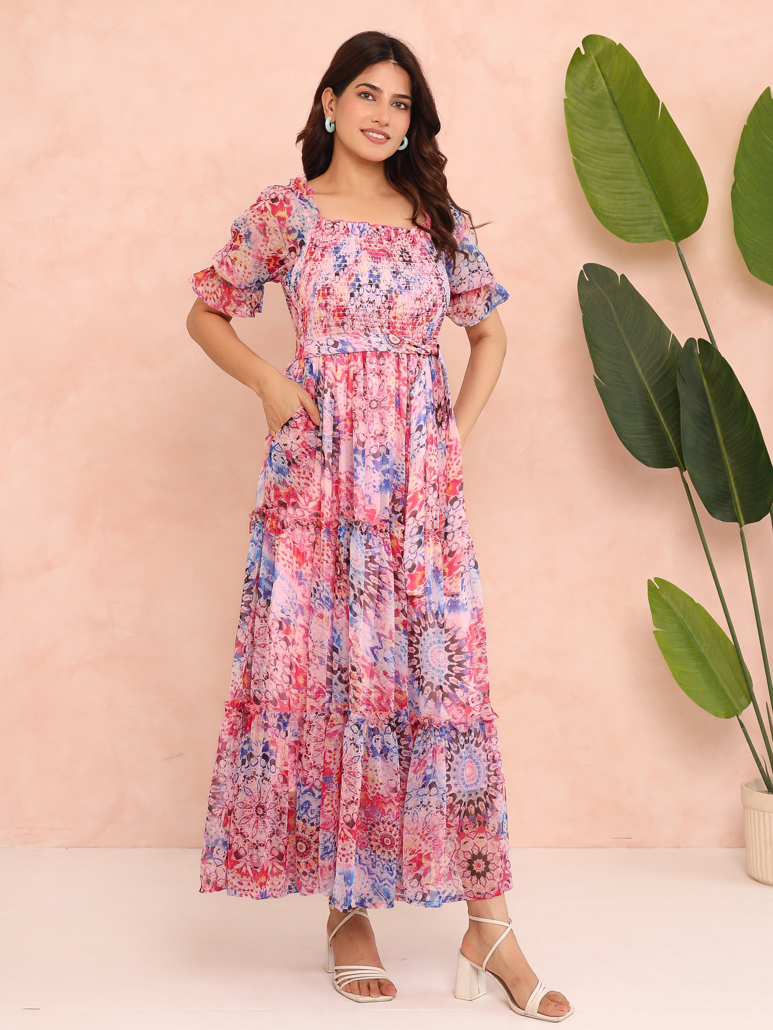 Juliet Multicolor Mandala Maxi Dress