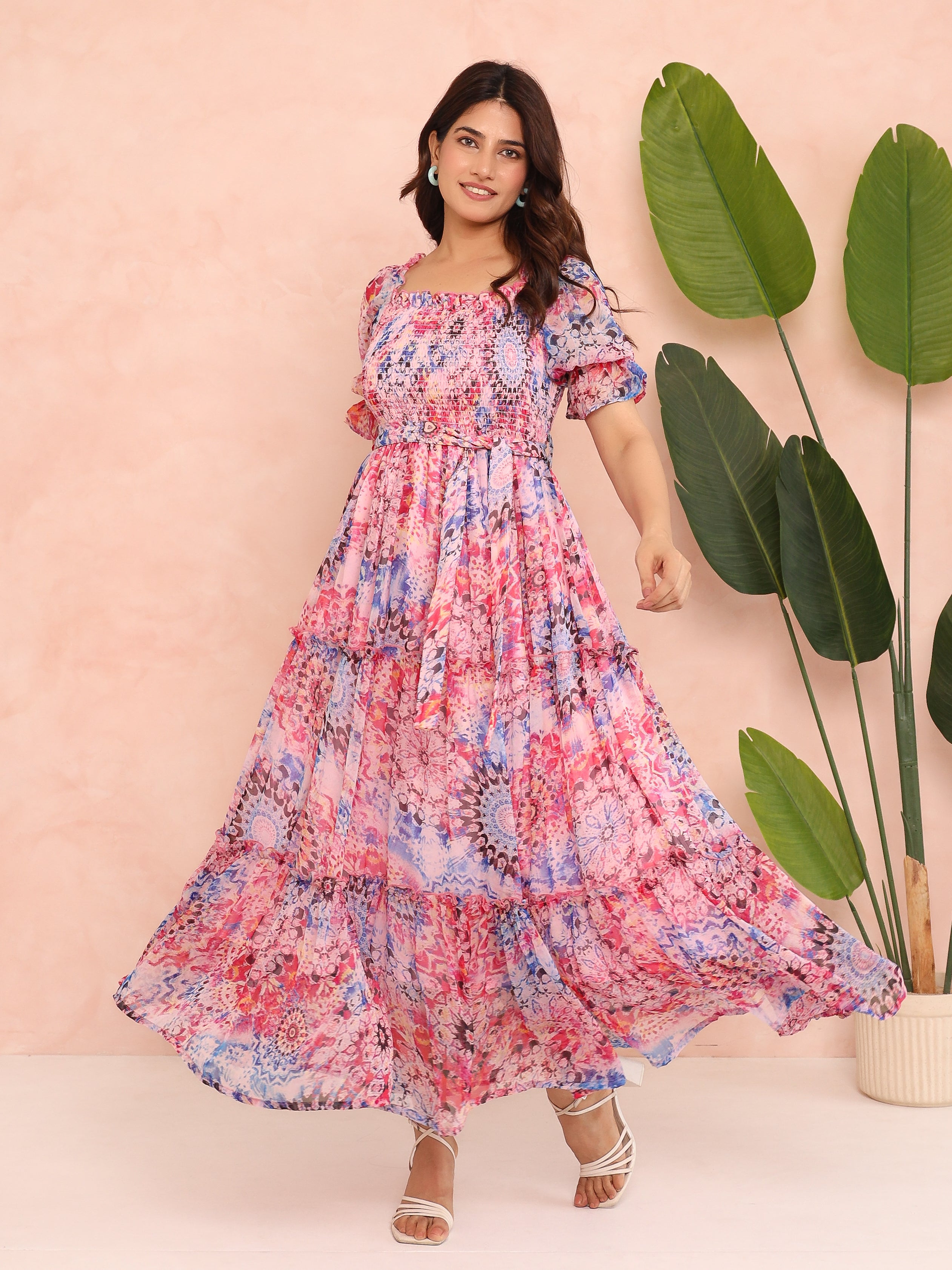 Juliet Multicolor Mandala Maxi Dress