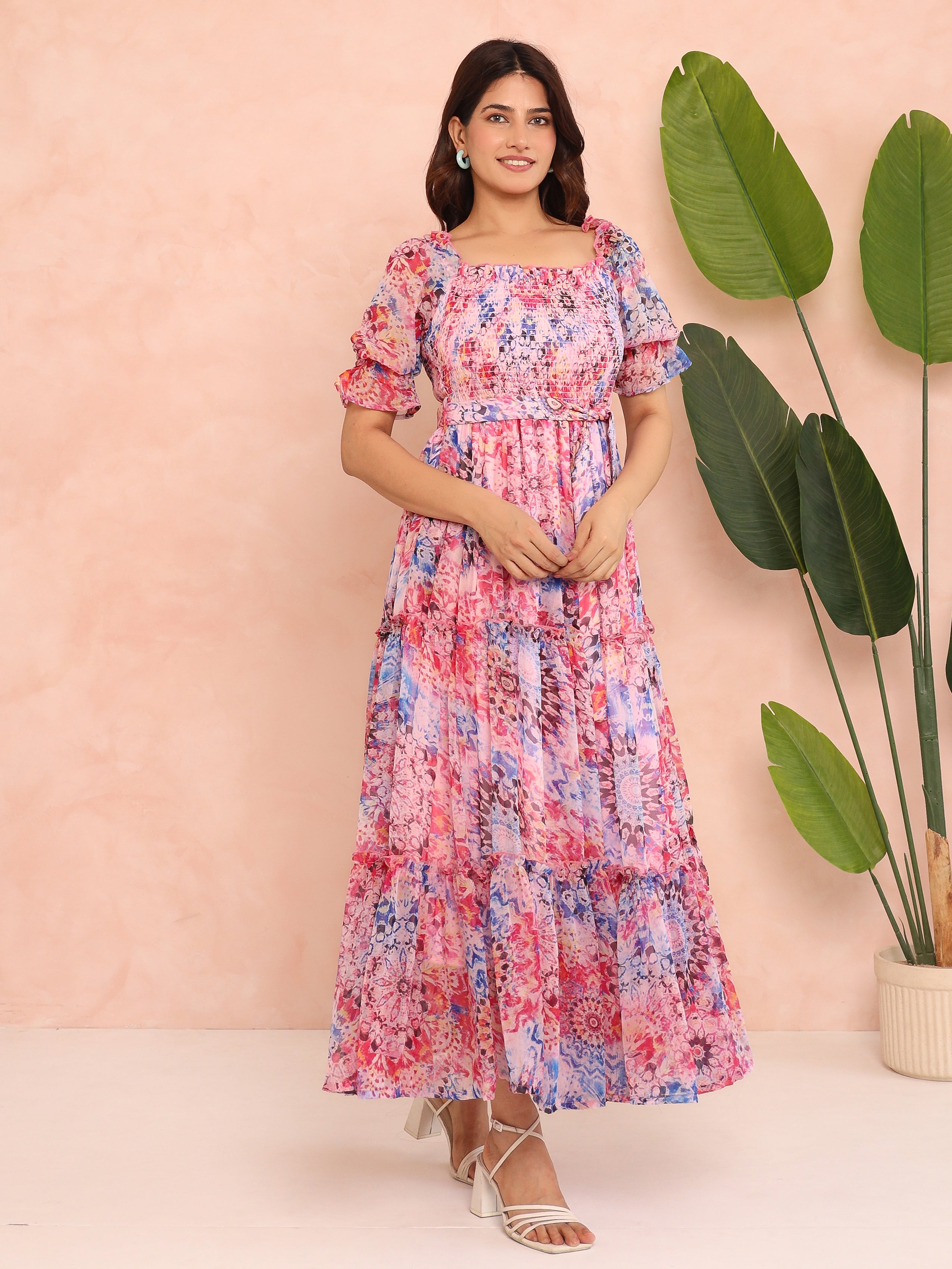 Juliet Multicolor Mandala Maxi Dress