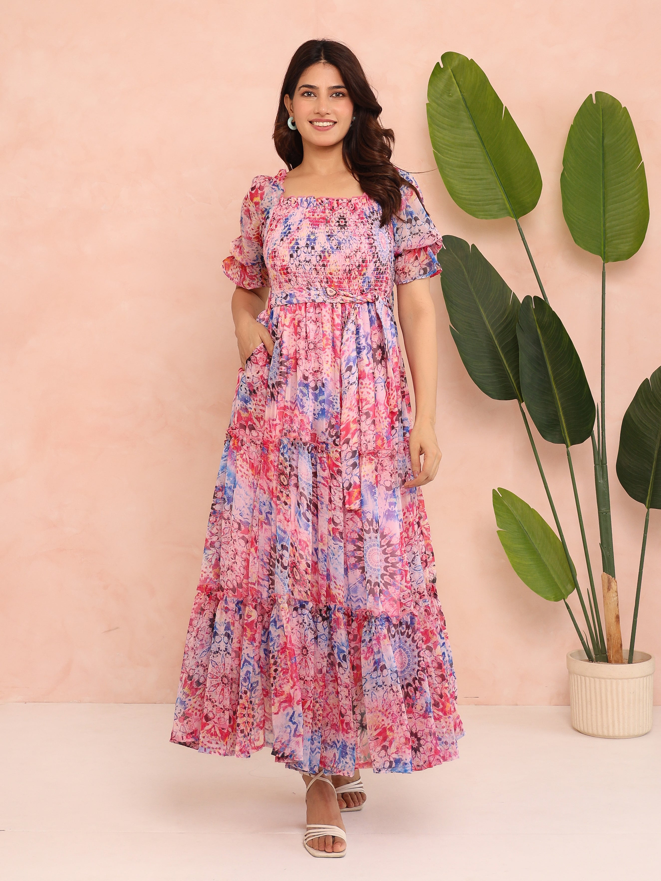Juliet Multicolor Mandala Maxi Dress