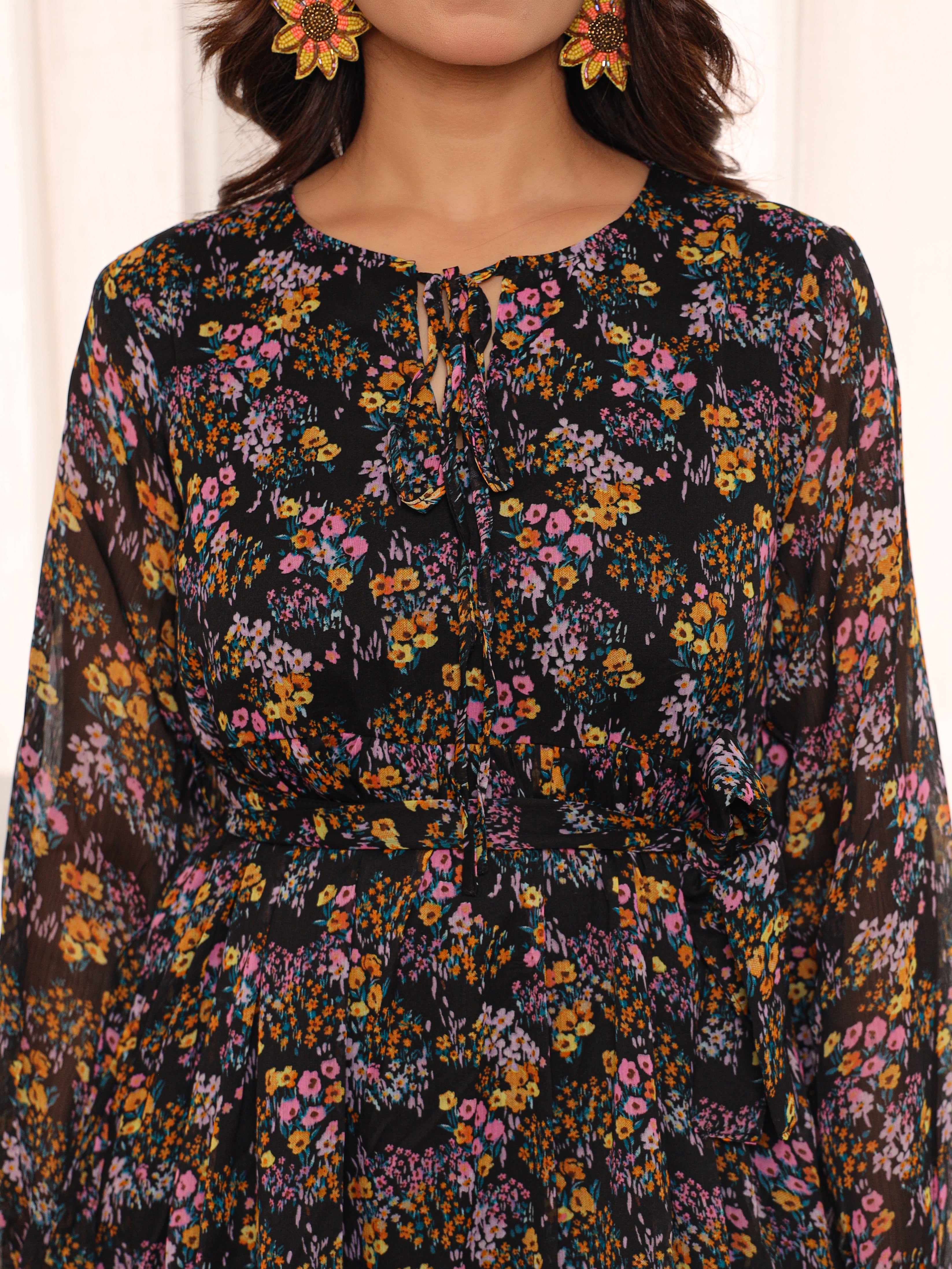 Saylor Multicolor Floral Short Dress