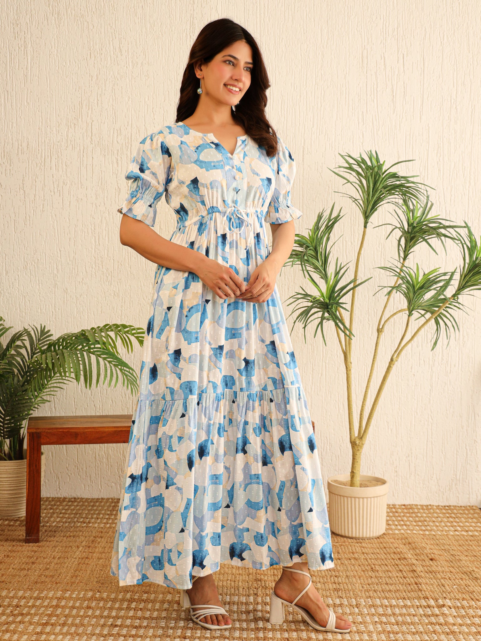 Reese Cotton Abstract Maxi Dress