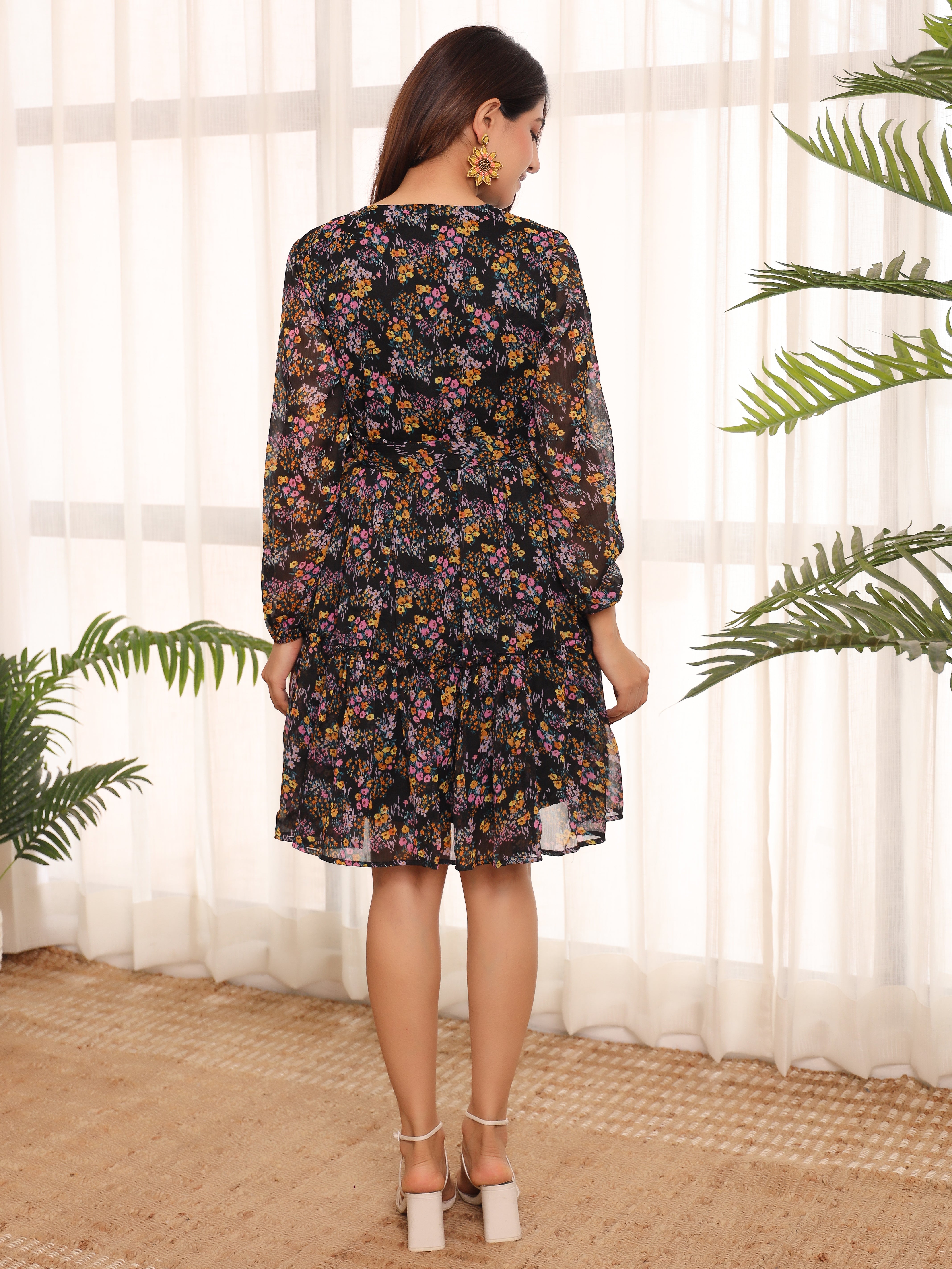 Saylor Multicolor Floral Short Dress