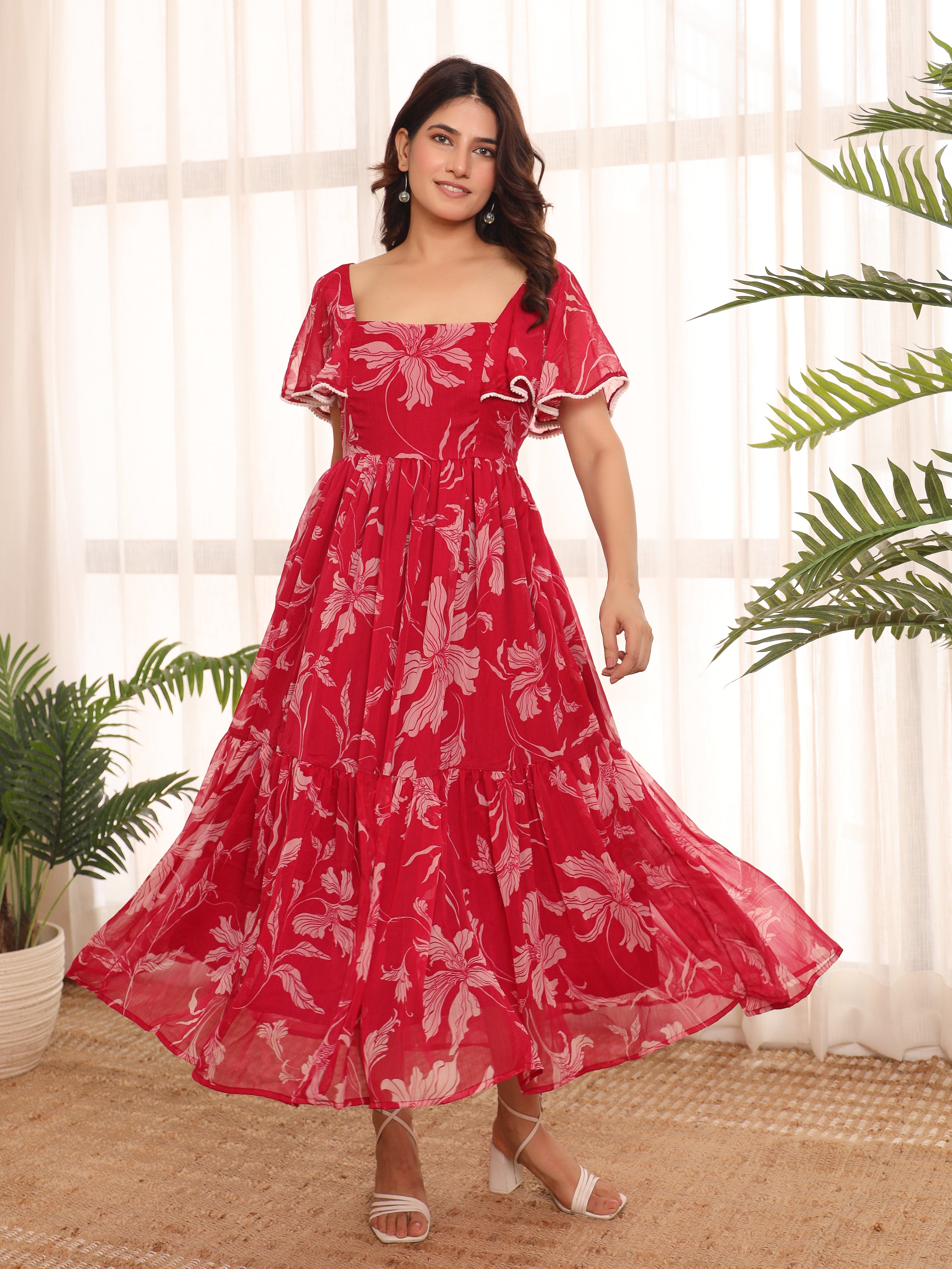 Aurelia Pink Floral Maxi Dress