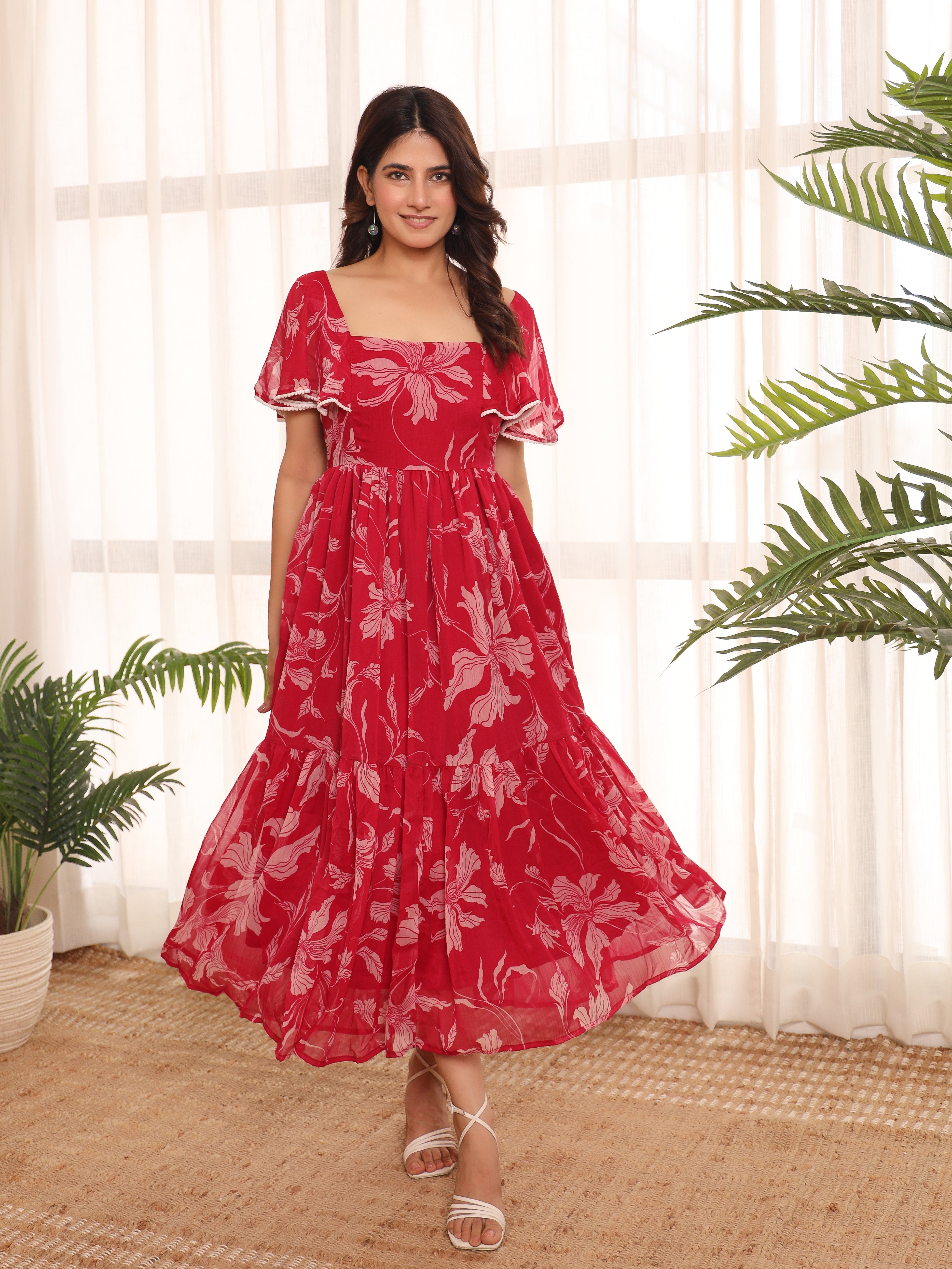 Aurelia Pink Floral Maxi Dress
