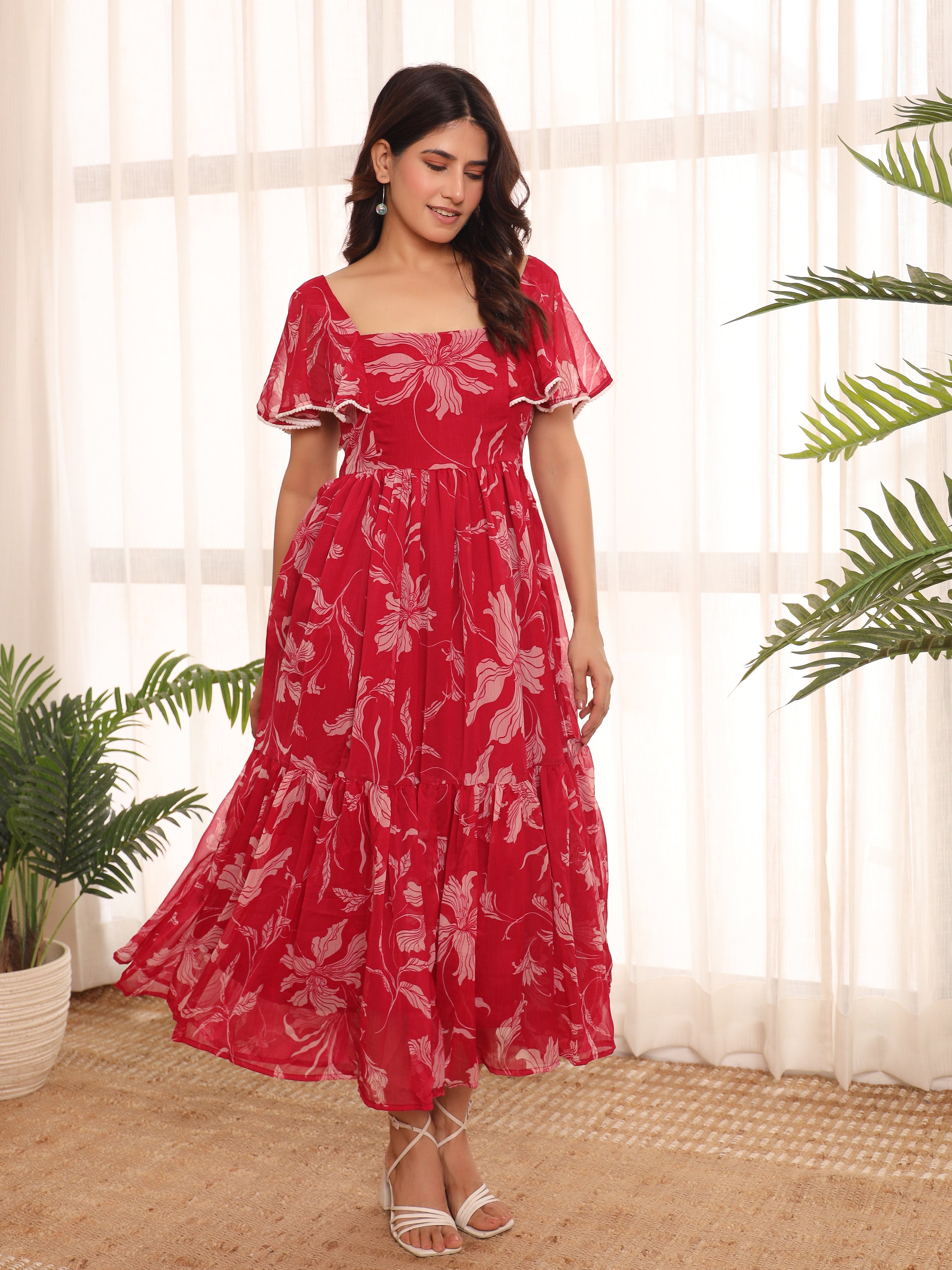 Aurelia Pink Floral Maxi Dress