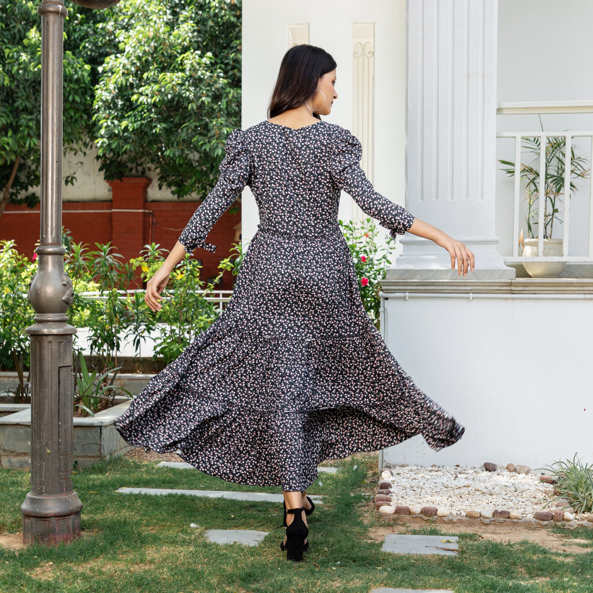 Black Floral Summer Maxi Dress