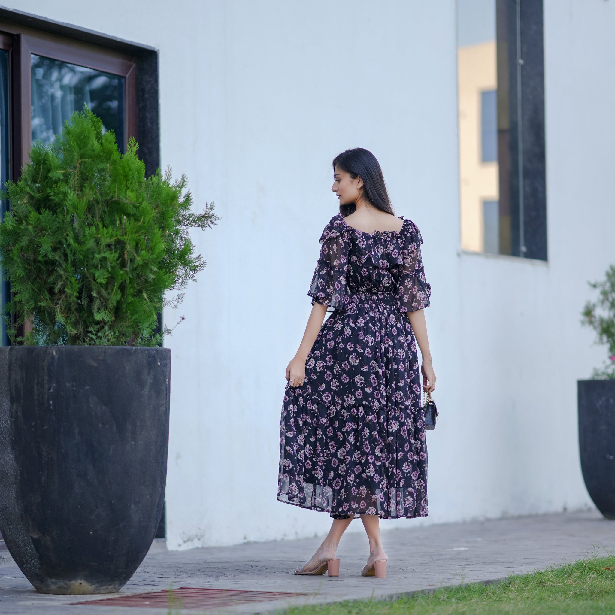 Millie Black Flare Dress