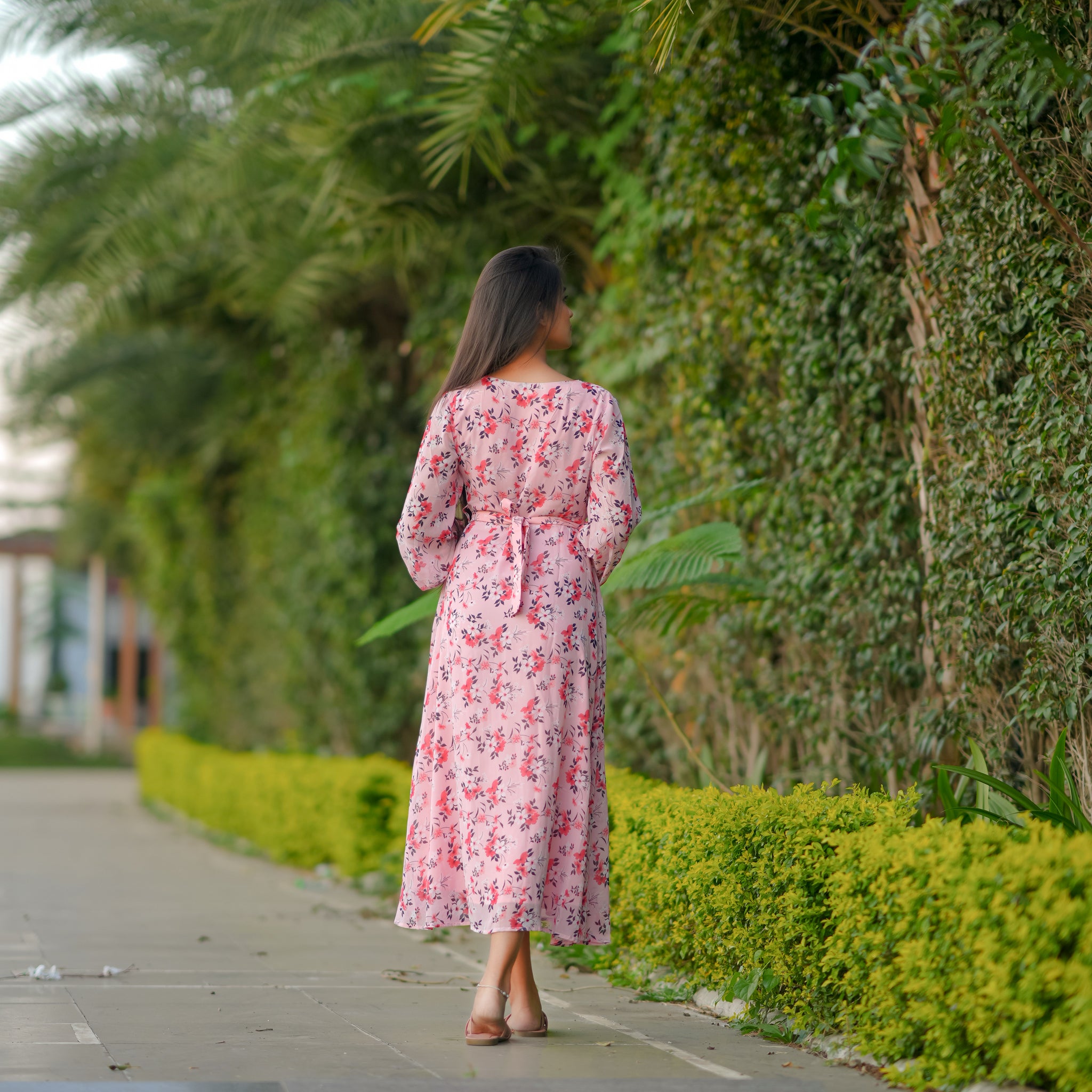 Nora Pink Floral Dress