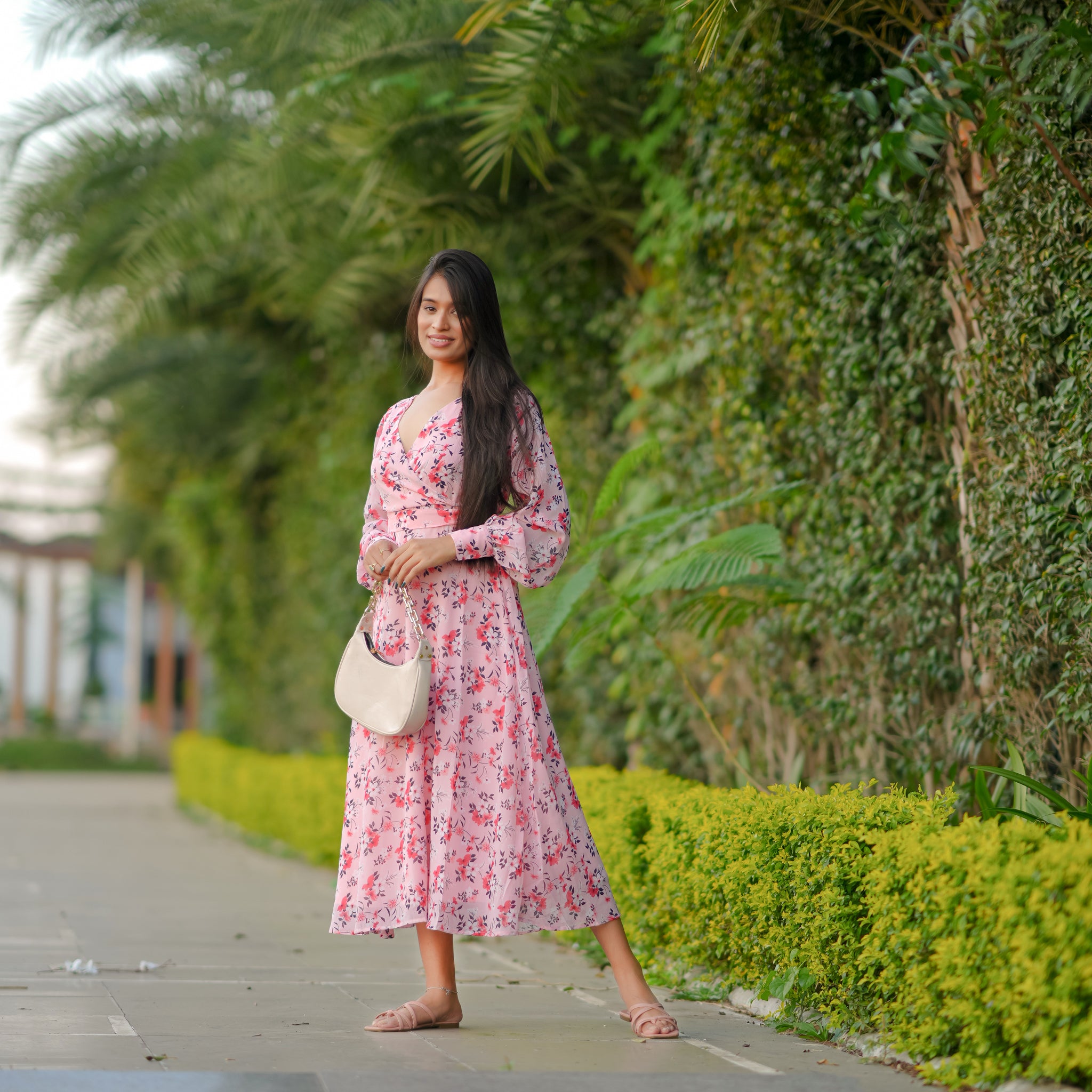Nora Pink Floral Dress