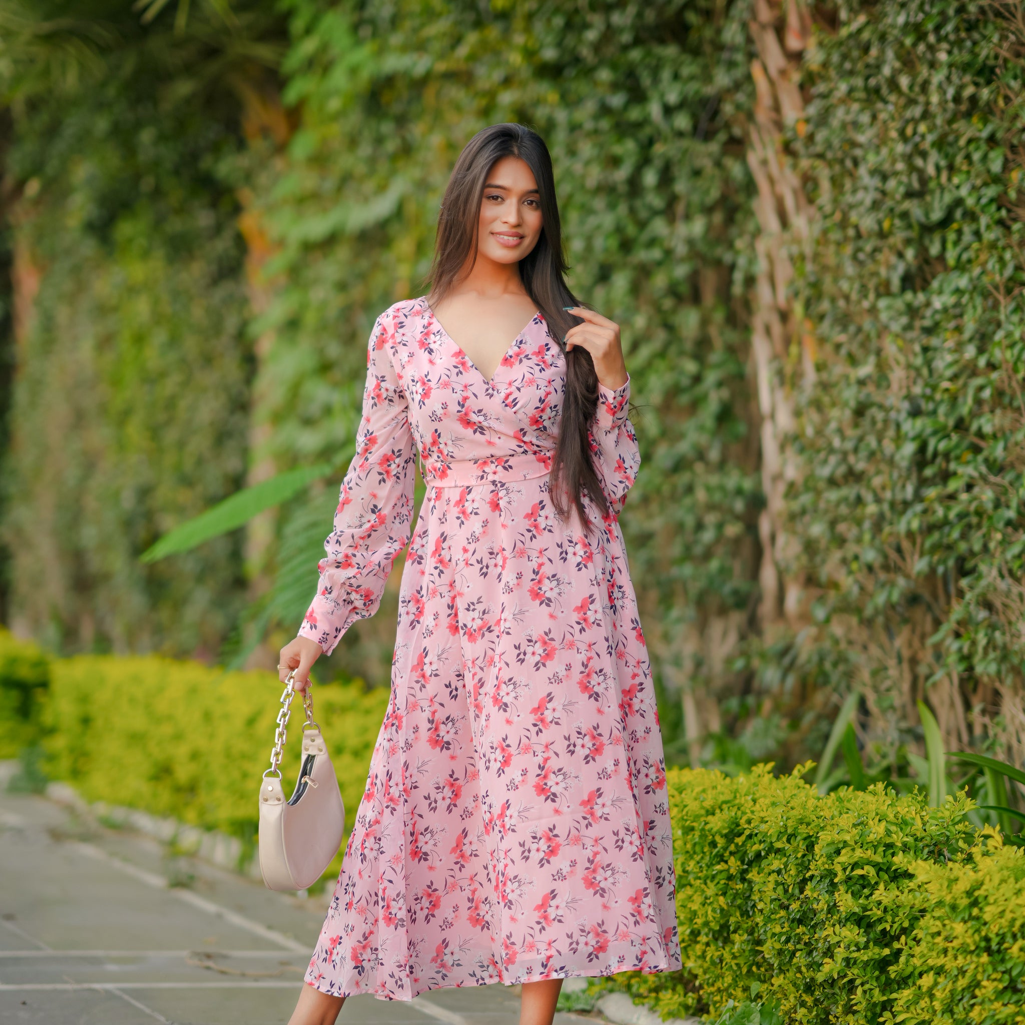 Nora Pink Floral Dress