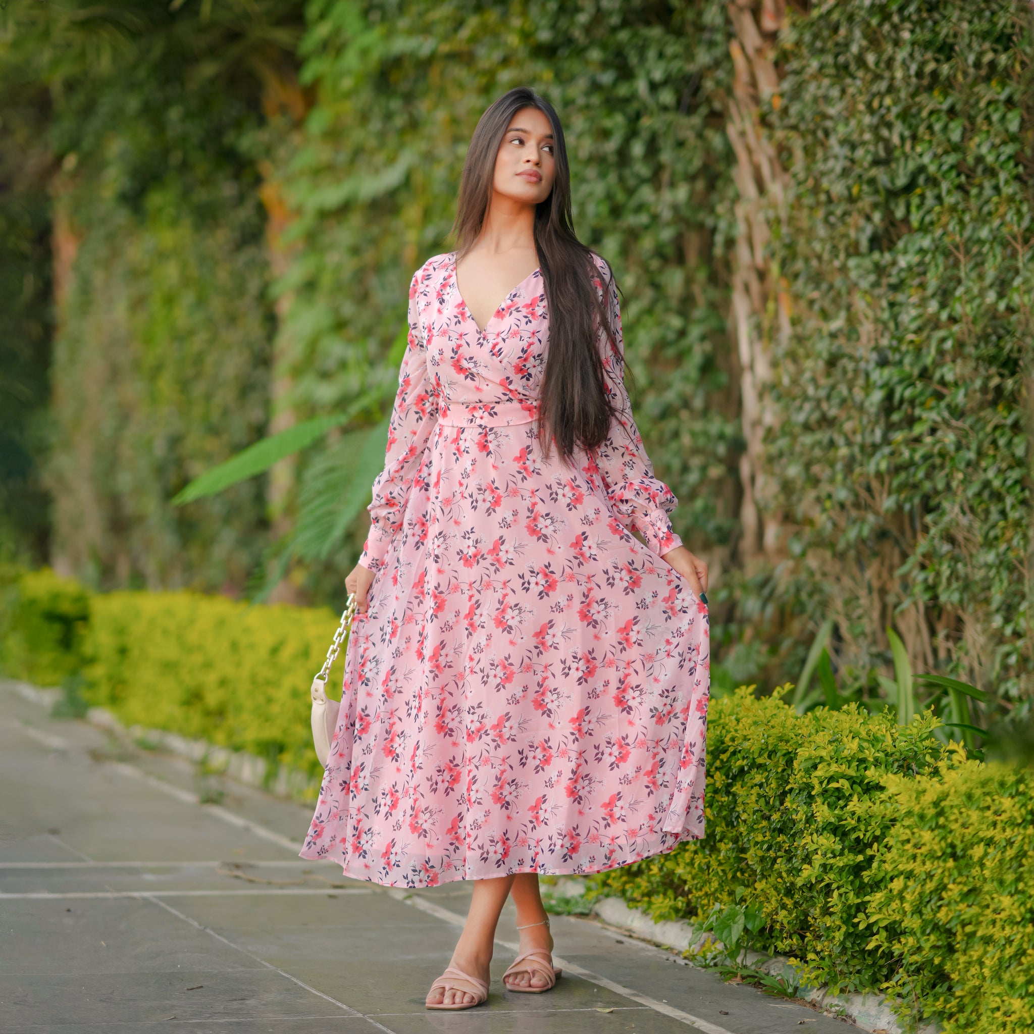 Nora Pink Floral Dress