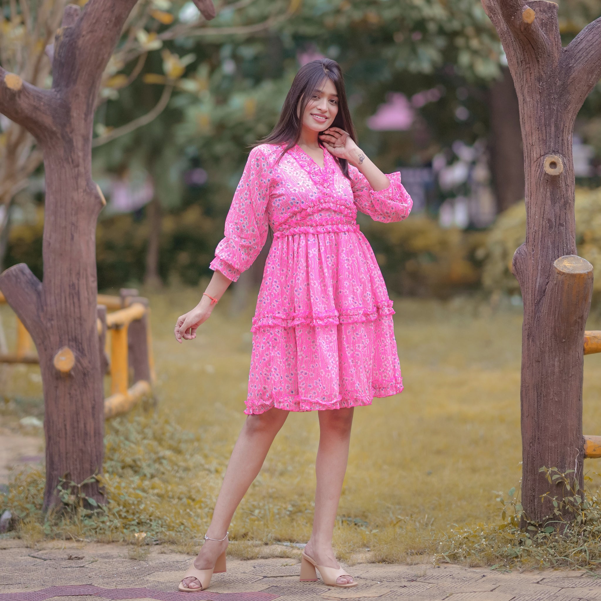 Avery Pink Short Dress
