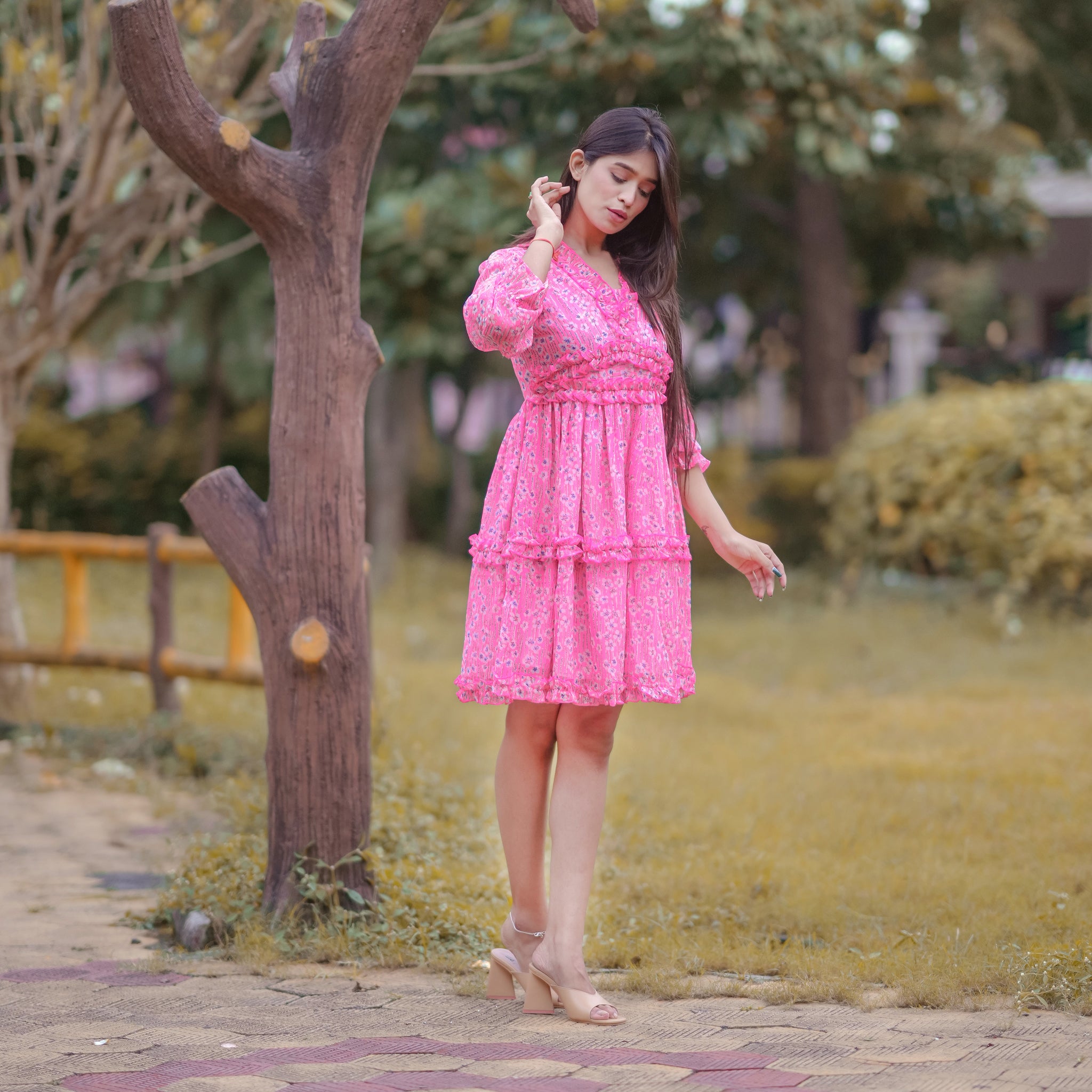 Avery Pink Short Dress