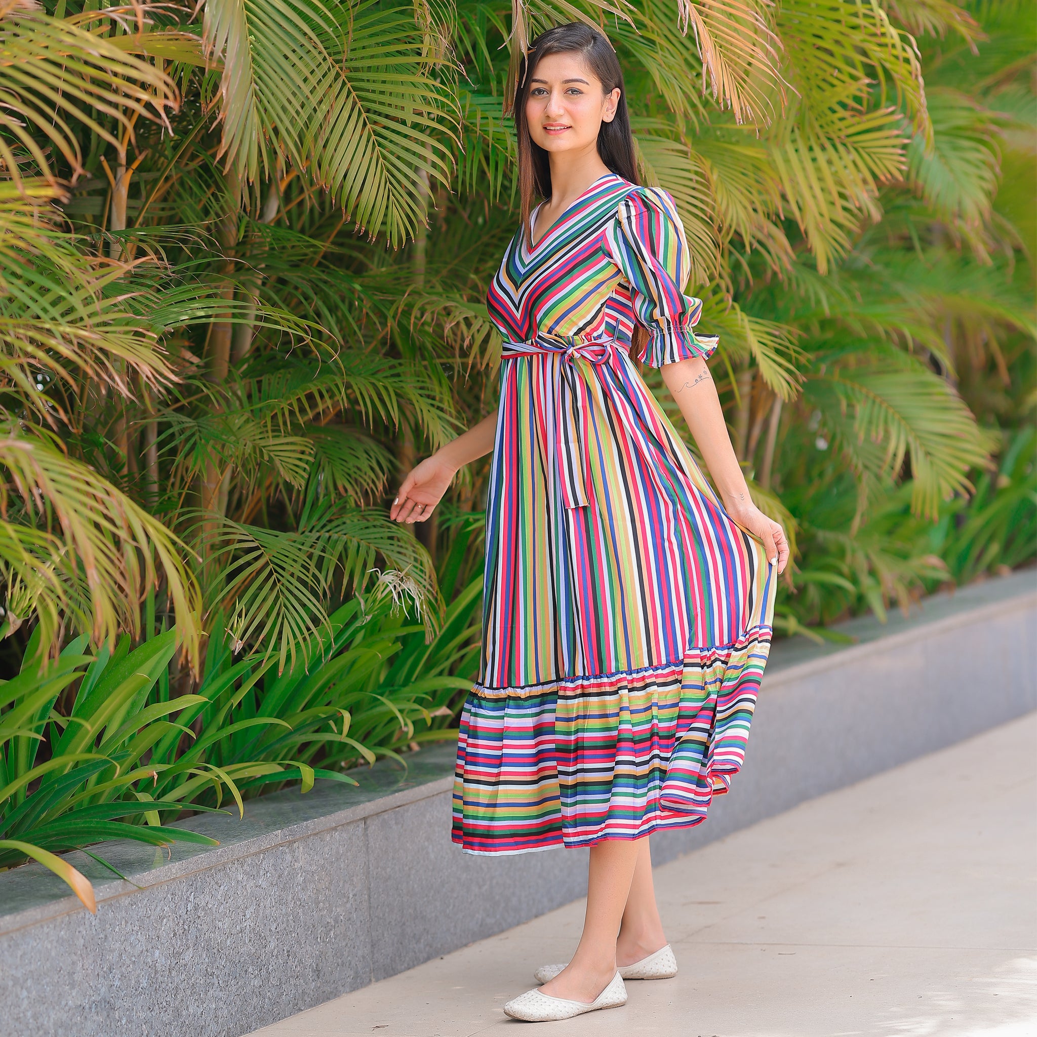 Sienna Candy Stripe Multicolor Dress
